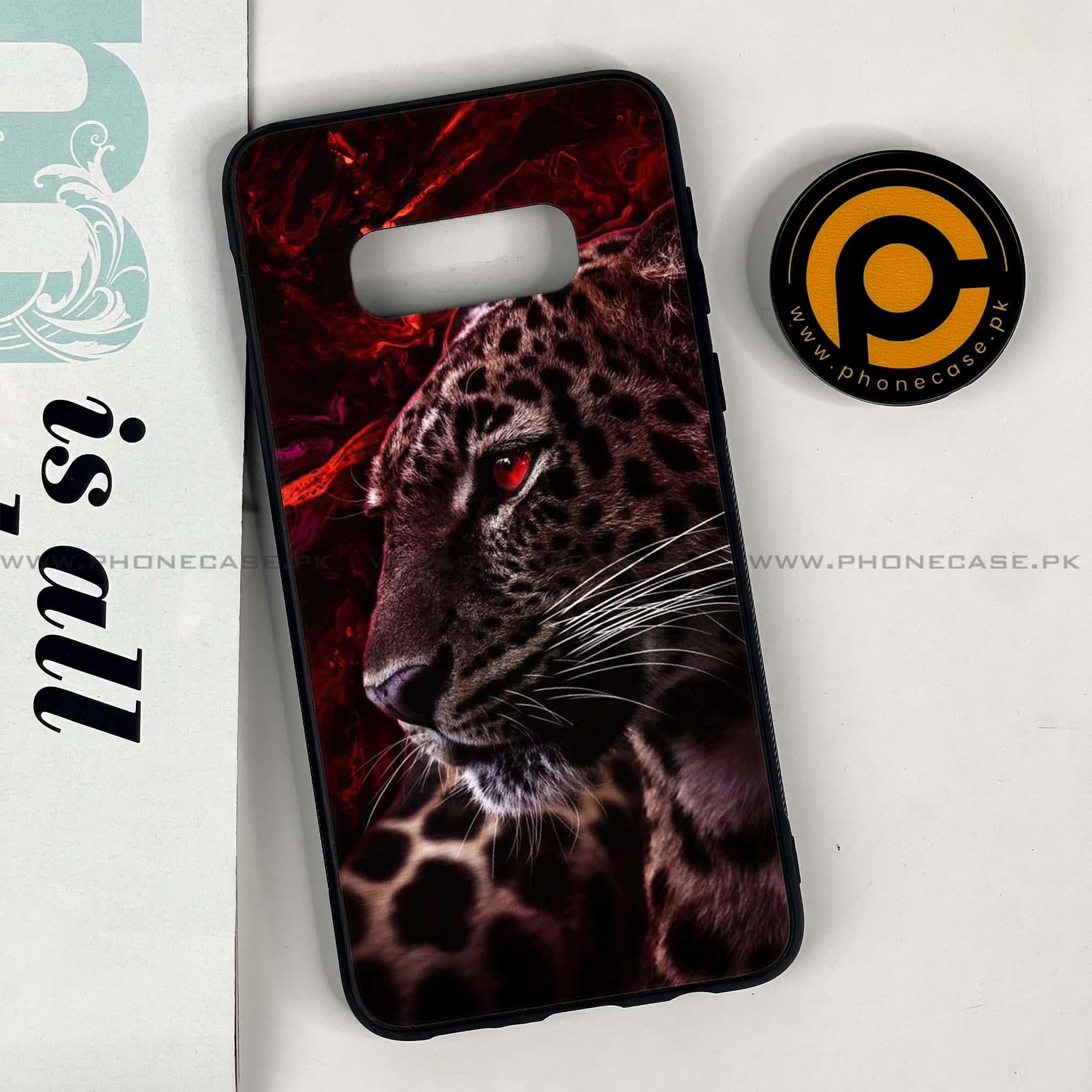 Galaxy S10e - Tiger Series - Premium Printed Glass soft Bumper shock Proof Case