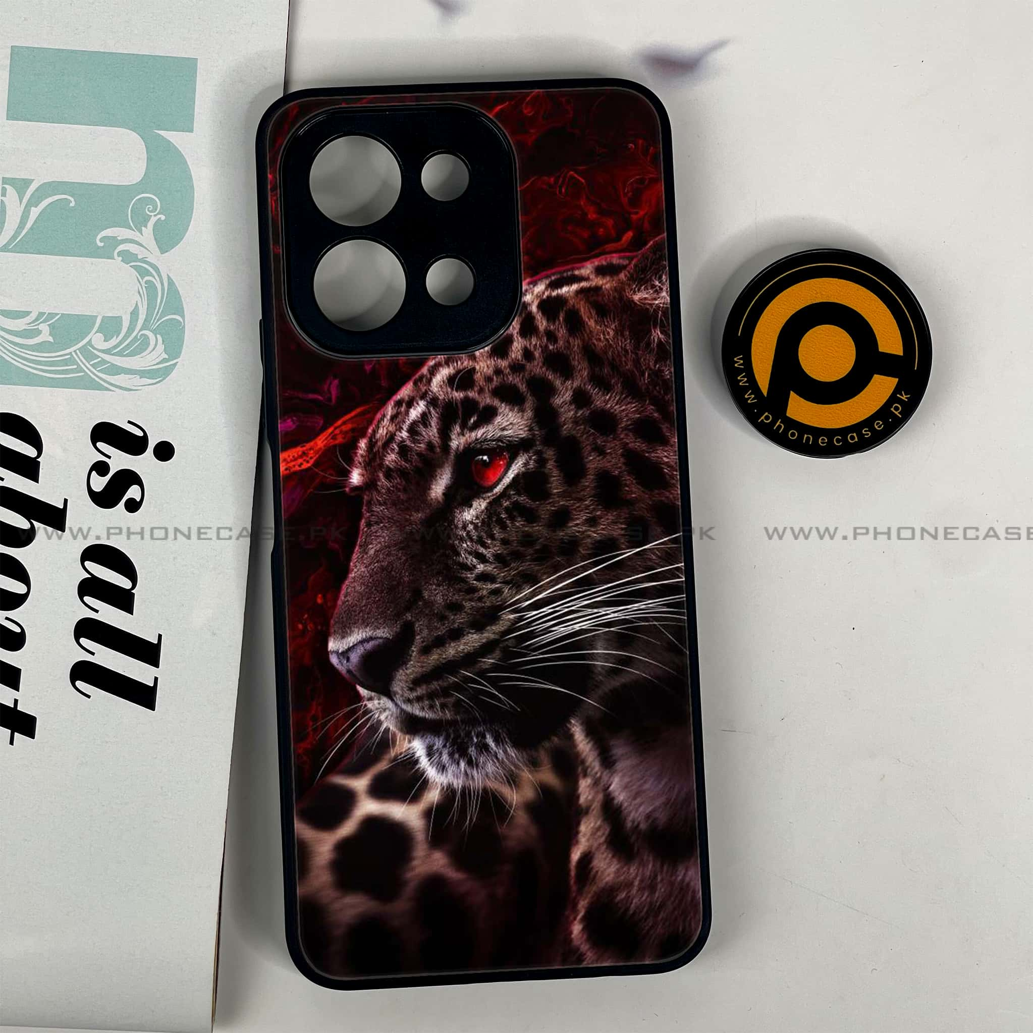 Vivo Y28 - Tiger Series - Premium Printed Glass soft Bumper shock Proof Case