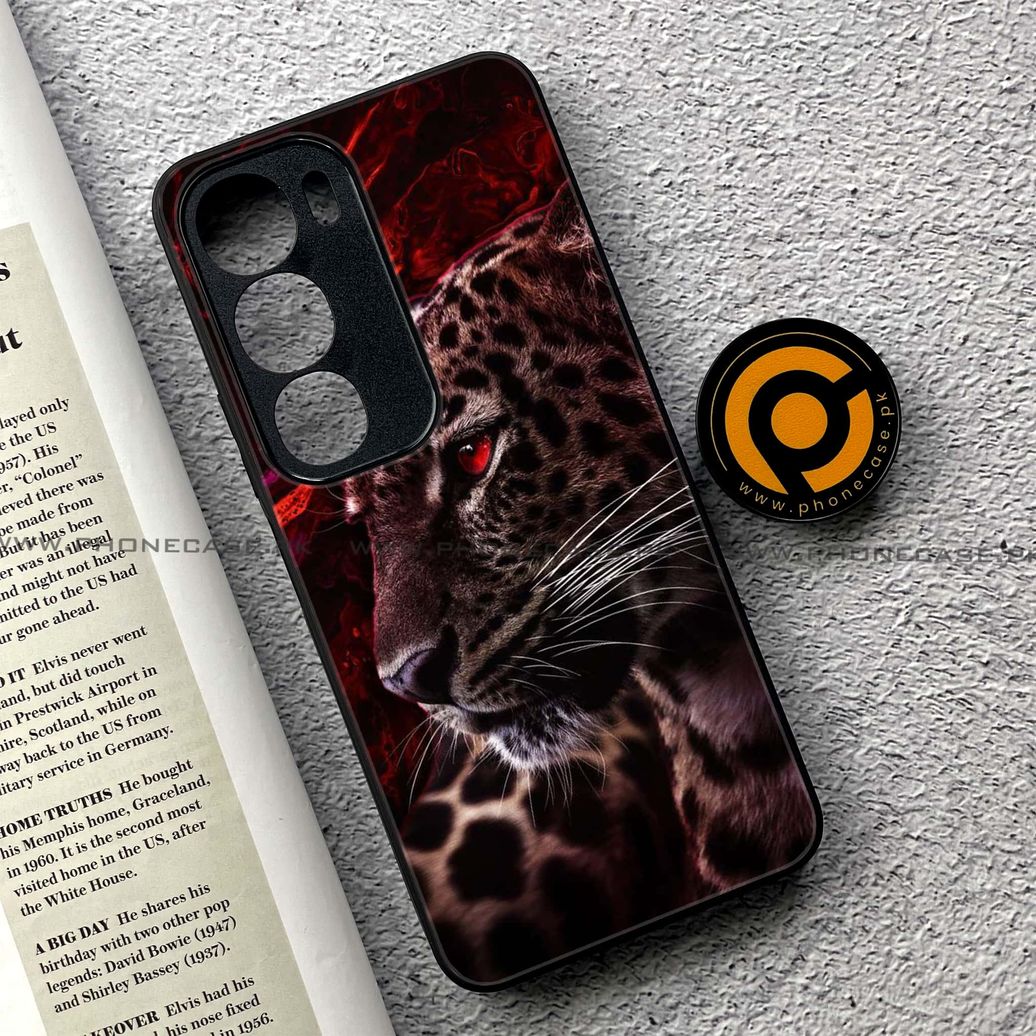 Vivo Y19s - Tiger Series - Premium Printed Glass soft Bumper shock Proof Case