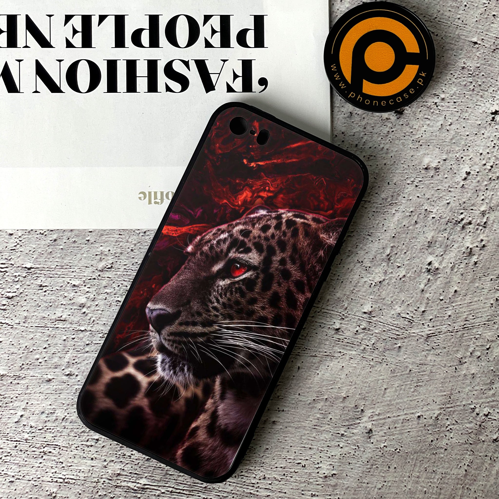 iPhone 5/5c/5s - Tiger Series - Premium Printed Glass soft Bumper shock Proof Case