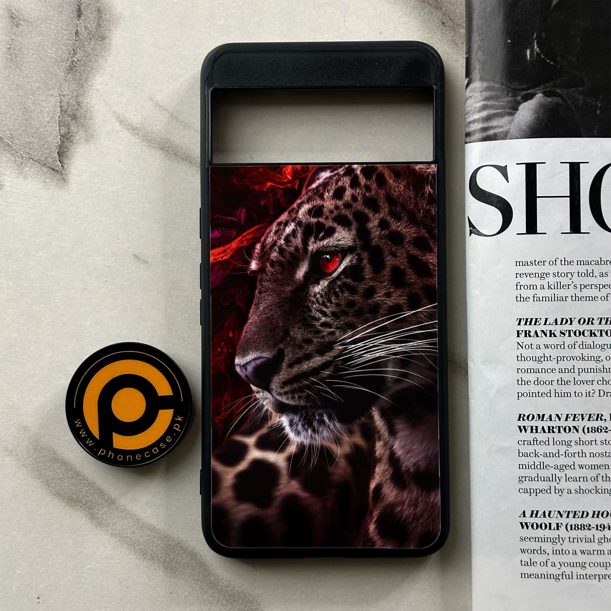 Google Pixel 8 Pro - Tiger Series - Premium Printed Glass soft Bumper shock Proof Case