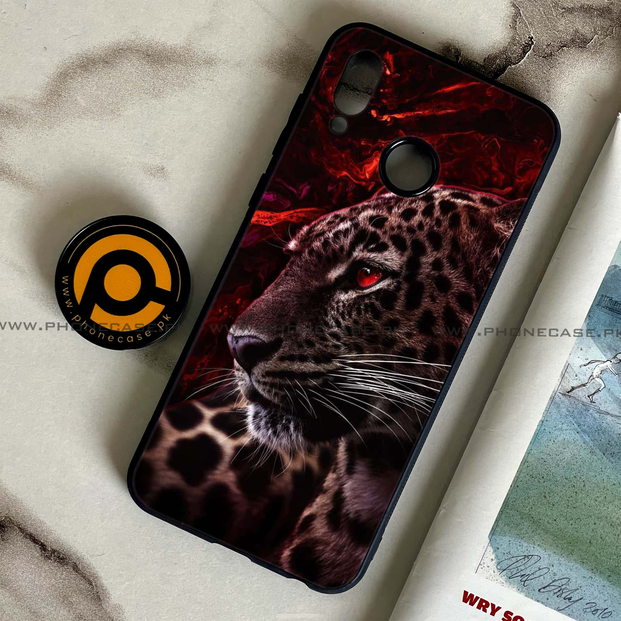 Huawei Honor Play - Tiger Series - Premium Printed Glass soft Bumper shock Proof Case