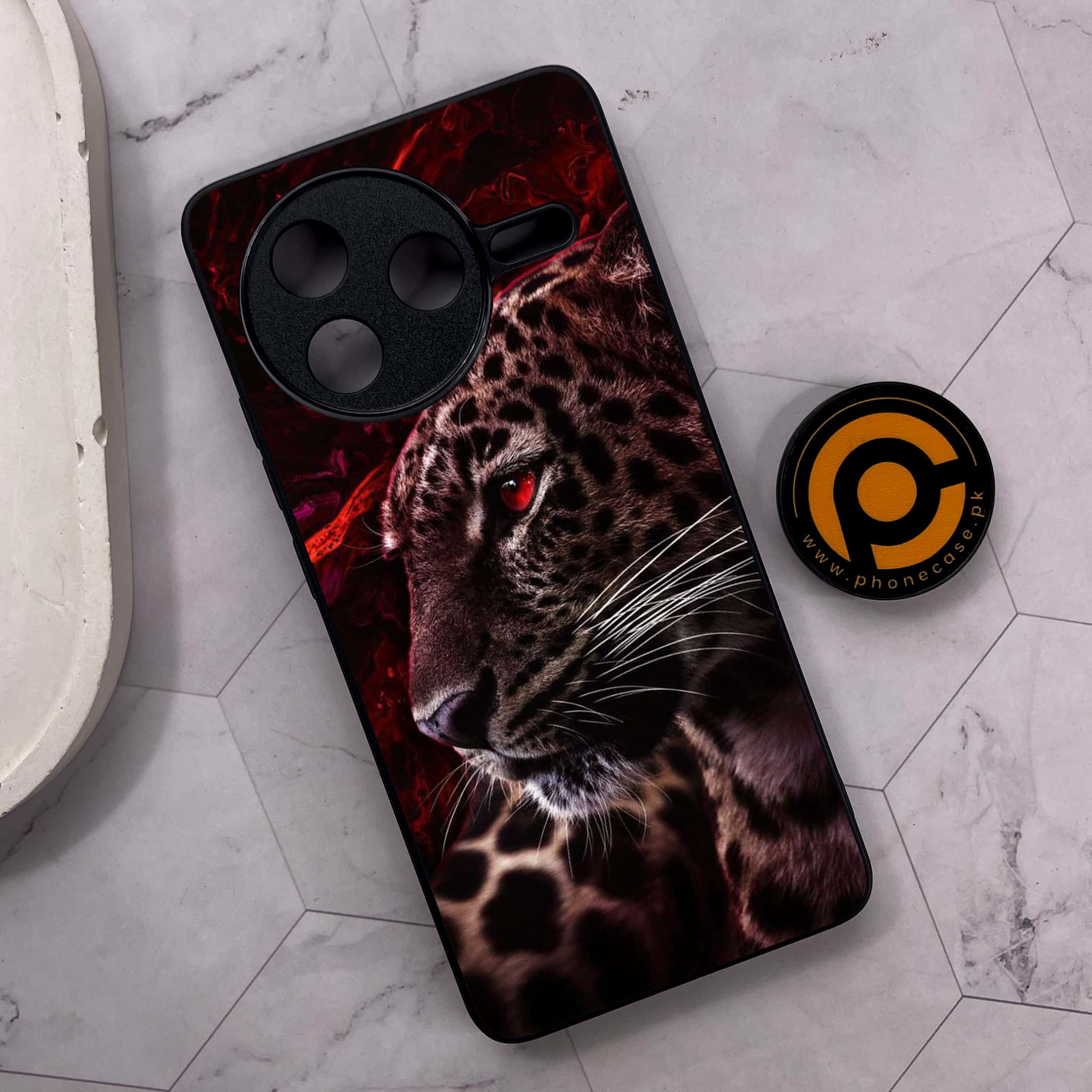 Xiaomi Poco F7 Pro 5G - Tiger Series - Premium Metal Printed soft Bumper shock Proof Case