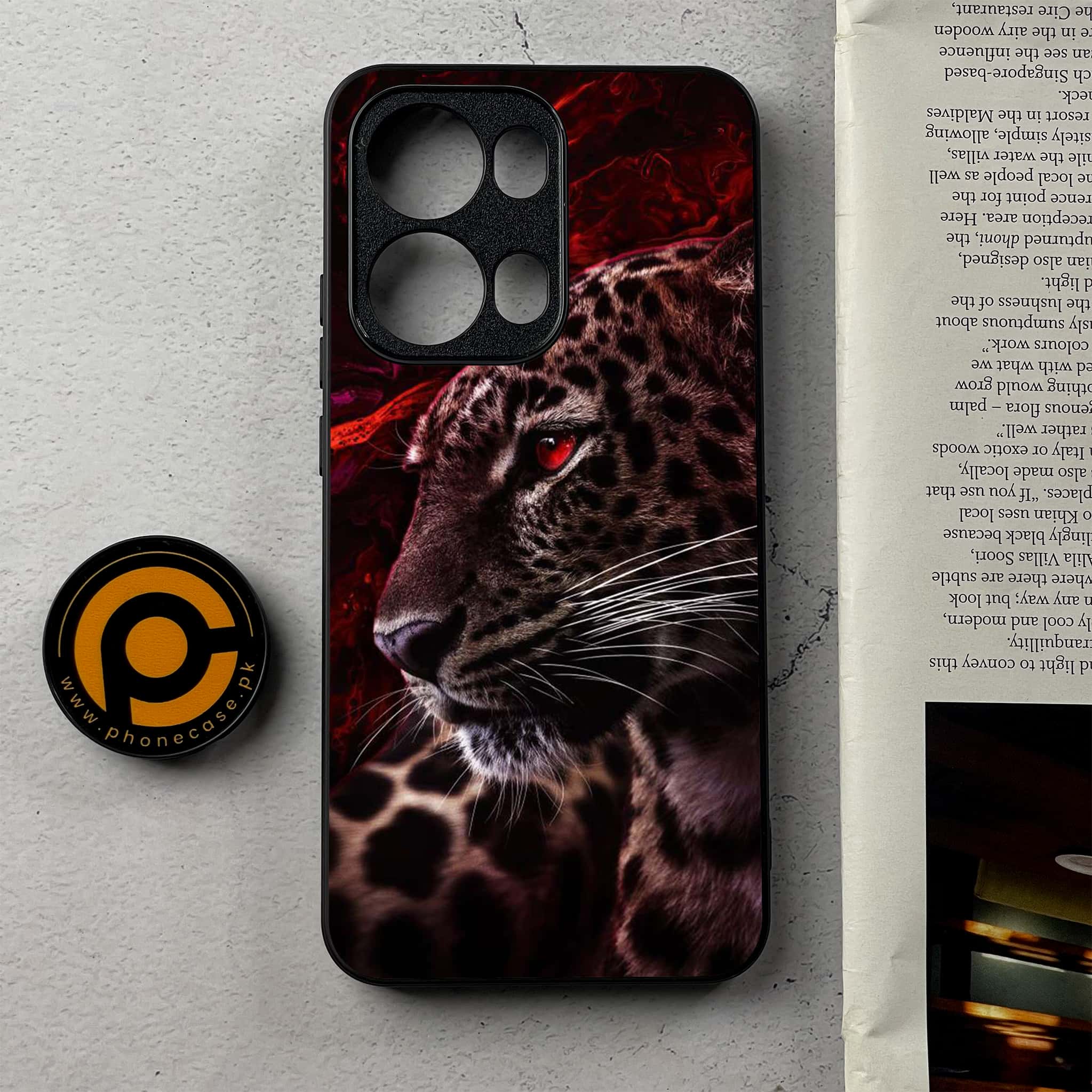 Oppo Reno 13 Pro - Tiger Series - Premium Metal Printed Soft Bumper Shockproof Case
