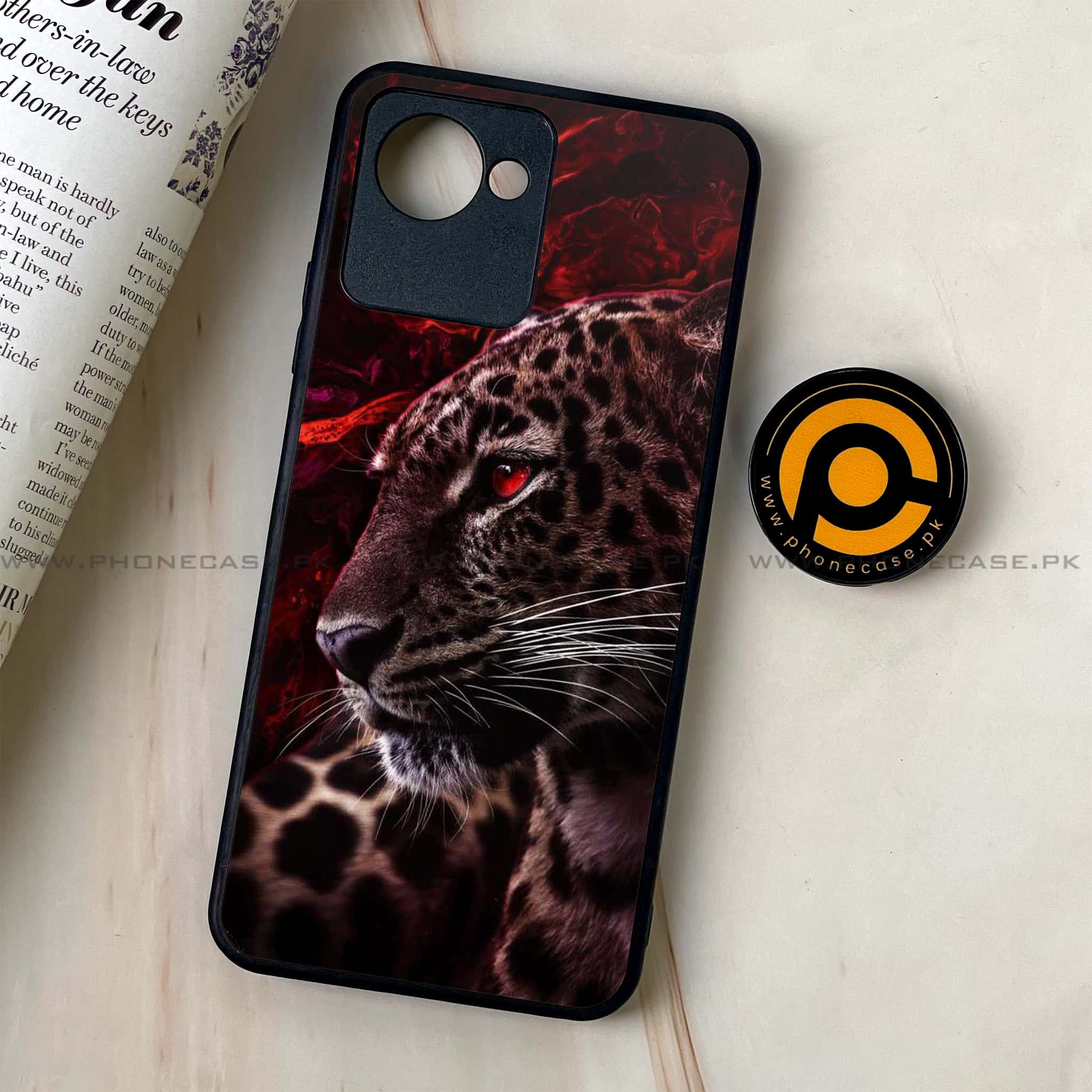 Realme C30 - Tiger Series - Premium Printed Glass soft Bumper shock Proof Case