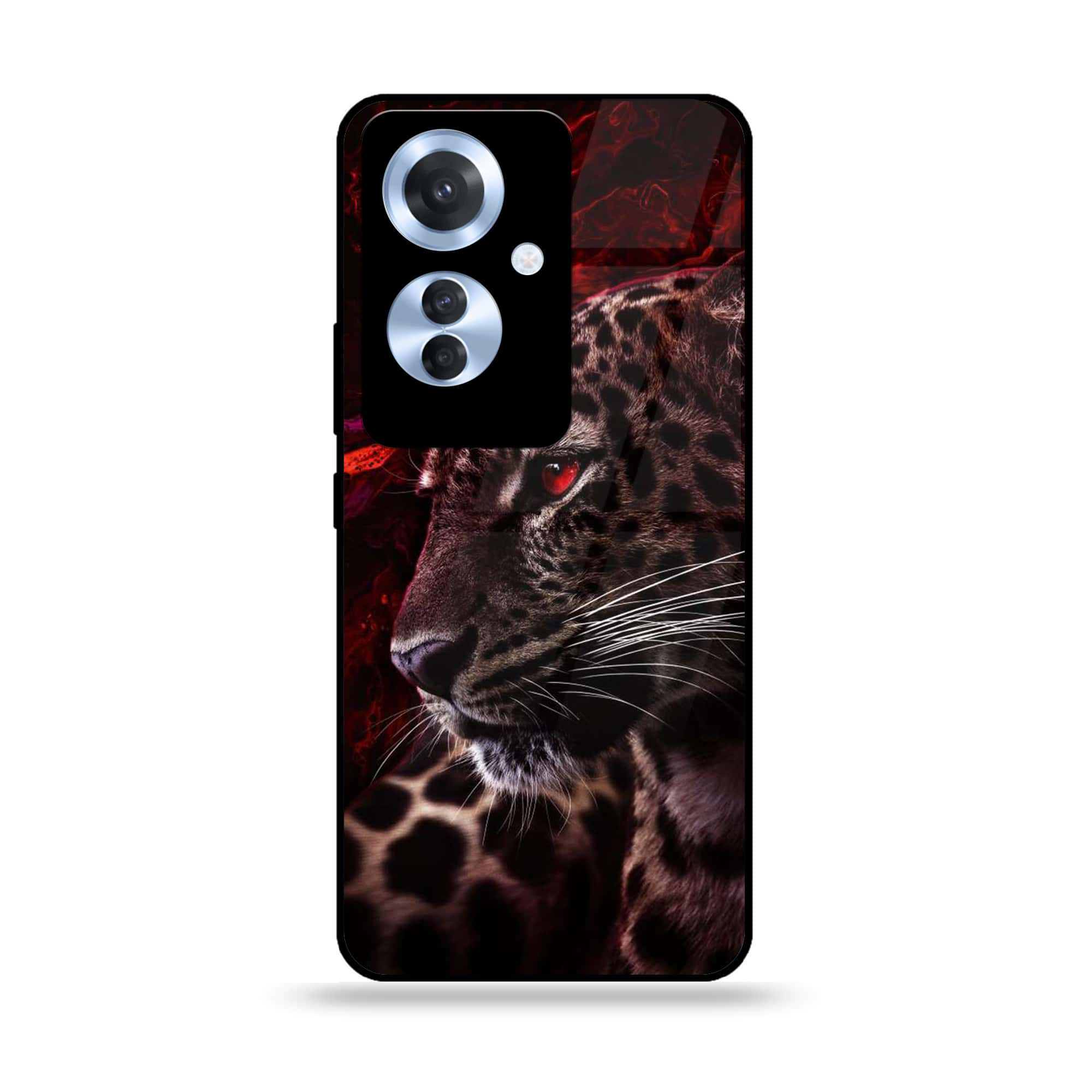 Oppo Reno 11F - Tiger Series - Premium Printed Glass soft Bumper shock Proof Case