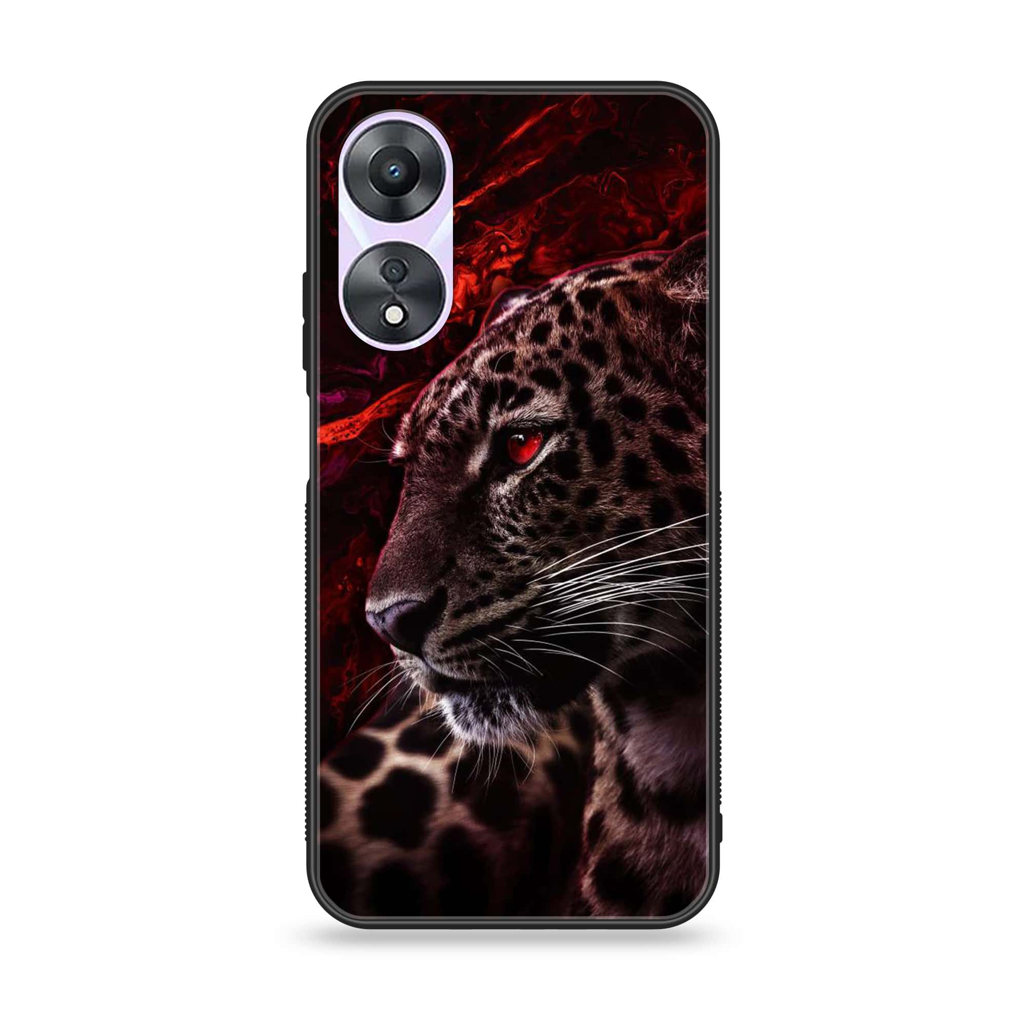 Oppo A78 4G - Tiger Series - Premium Printed Glass soft Bumper shock Proof Case