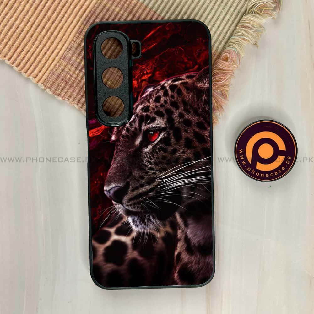 Infinix Hot 60i - Tiger Series - Premium Metal Printed soft Bumper shock Proof Case