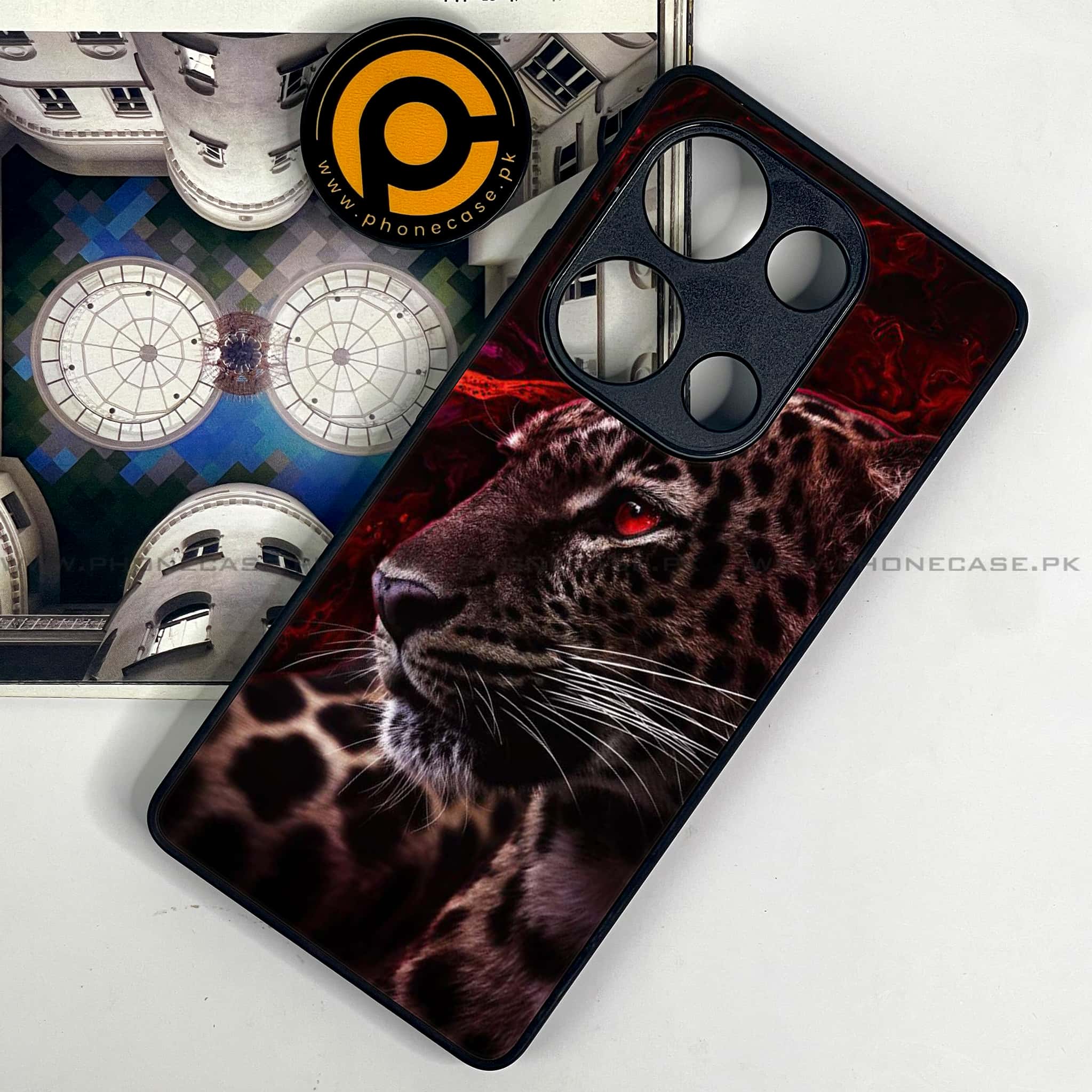 Redmi Note 13 Pro 4G - Tiger Series - Premium Metal Printed soft Bumper shock Proof Case