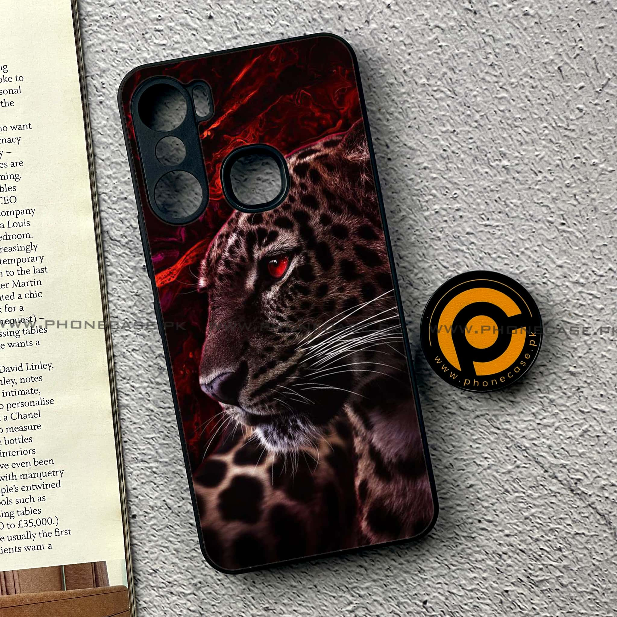 Infinix Hot 12 Pro - Tiger Series - Premium Printed Glass soft Bumper shock Proof Case