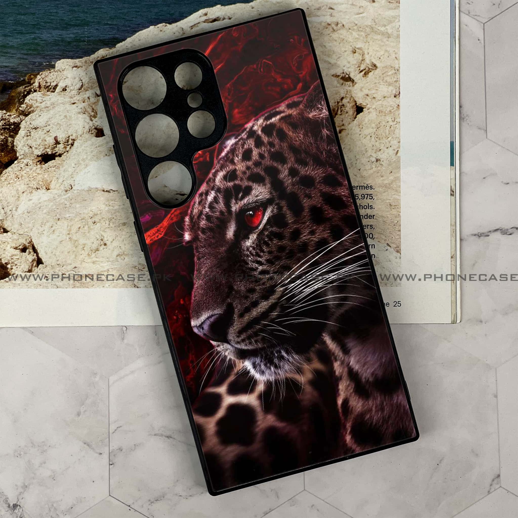 Samsung Galaxy S24 Ultra - Tiger Series - Premium Printed Glass soft Bumper shock Proof Case