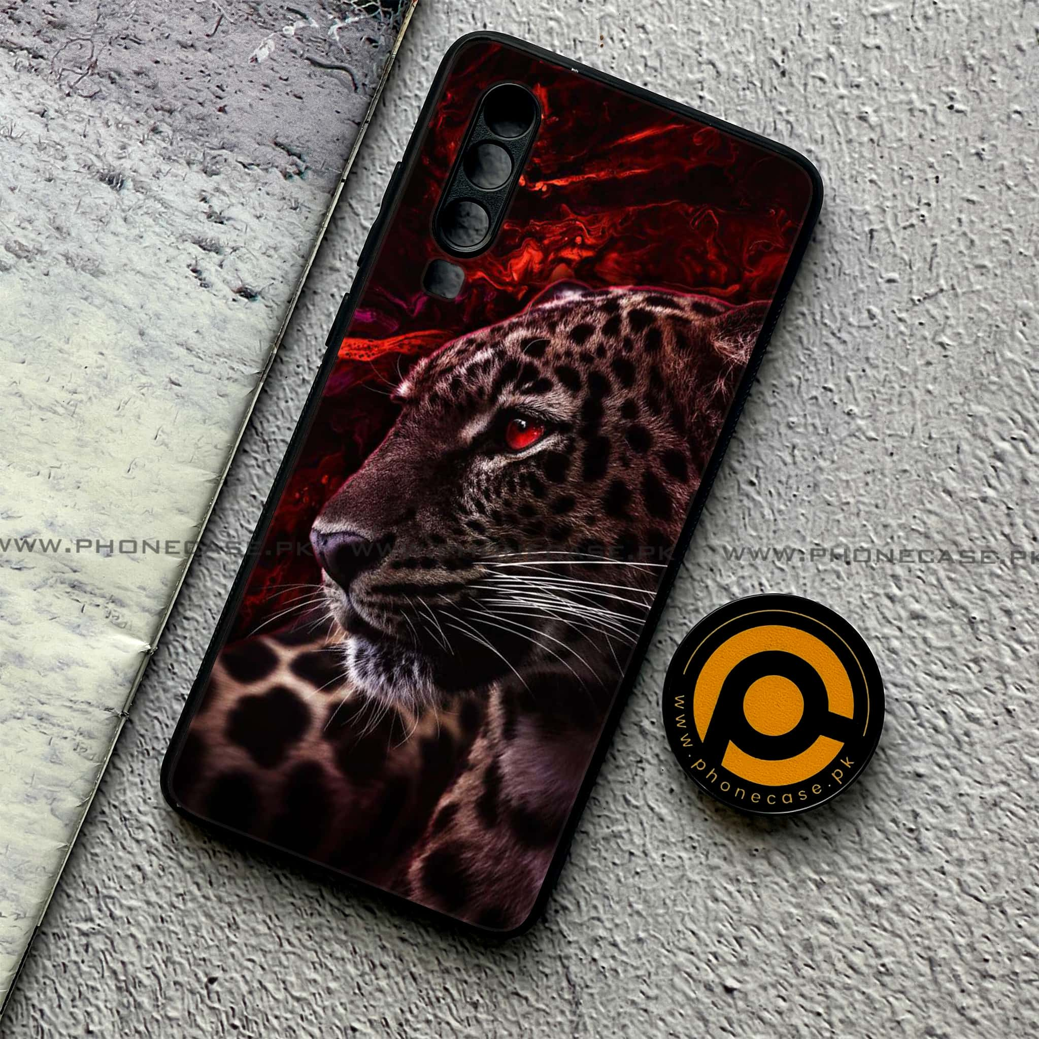 Huawei P30 - Tiger Series - Premium Printed Glass soft Bumper shock Proof Case