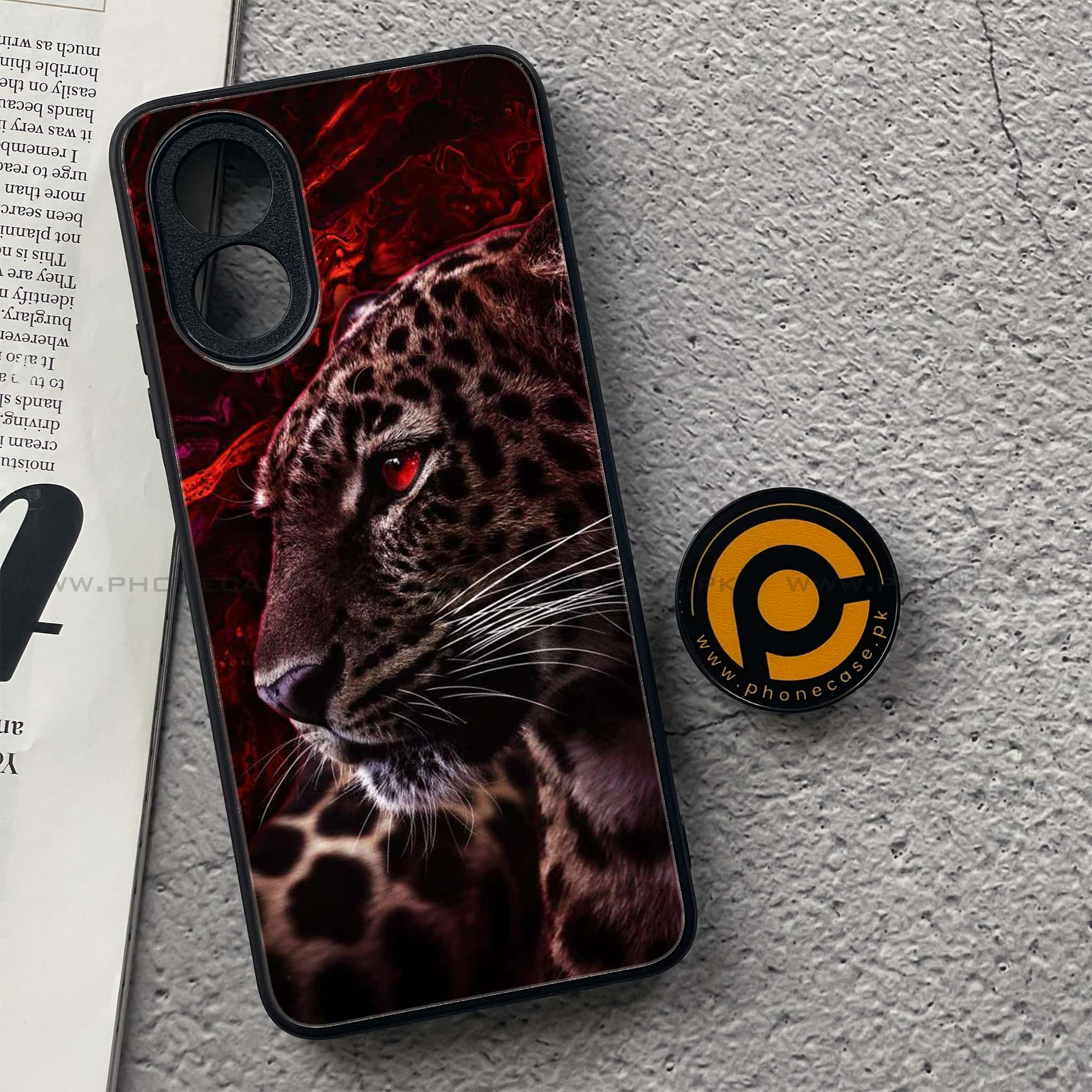 Oppo A18 4G - Tiger Series - Premium Printed Glass soft Bumper shock Proof Case