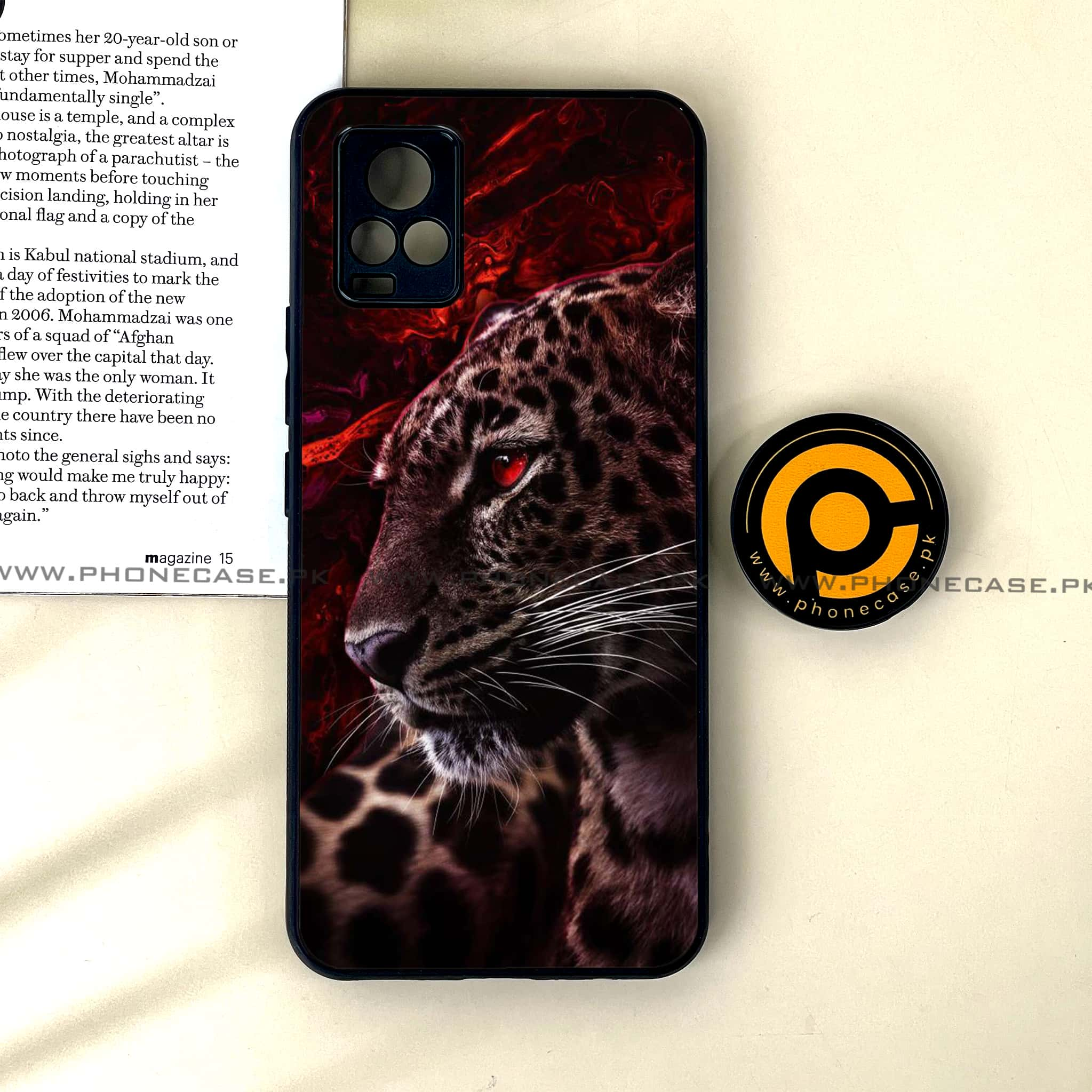 Vivo V20 - Tiger Art Series - Premium Printed Glass soft Bumper shock Proof Case