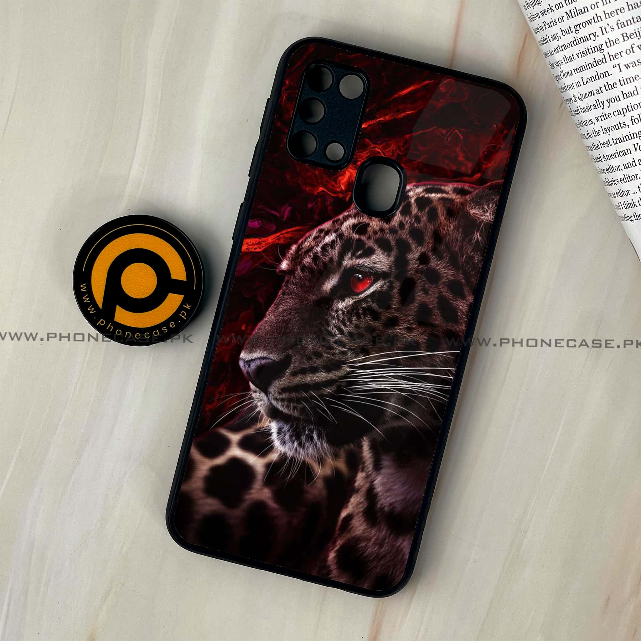 Galaxy M31 - Tiger Series - Premium Printed Glass soft Bumper shock Proof Case