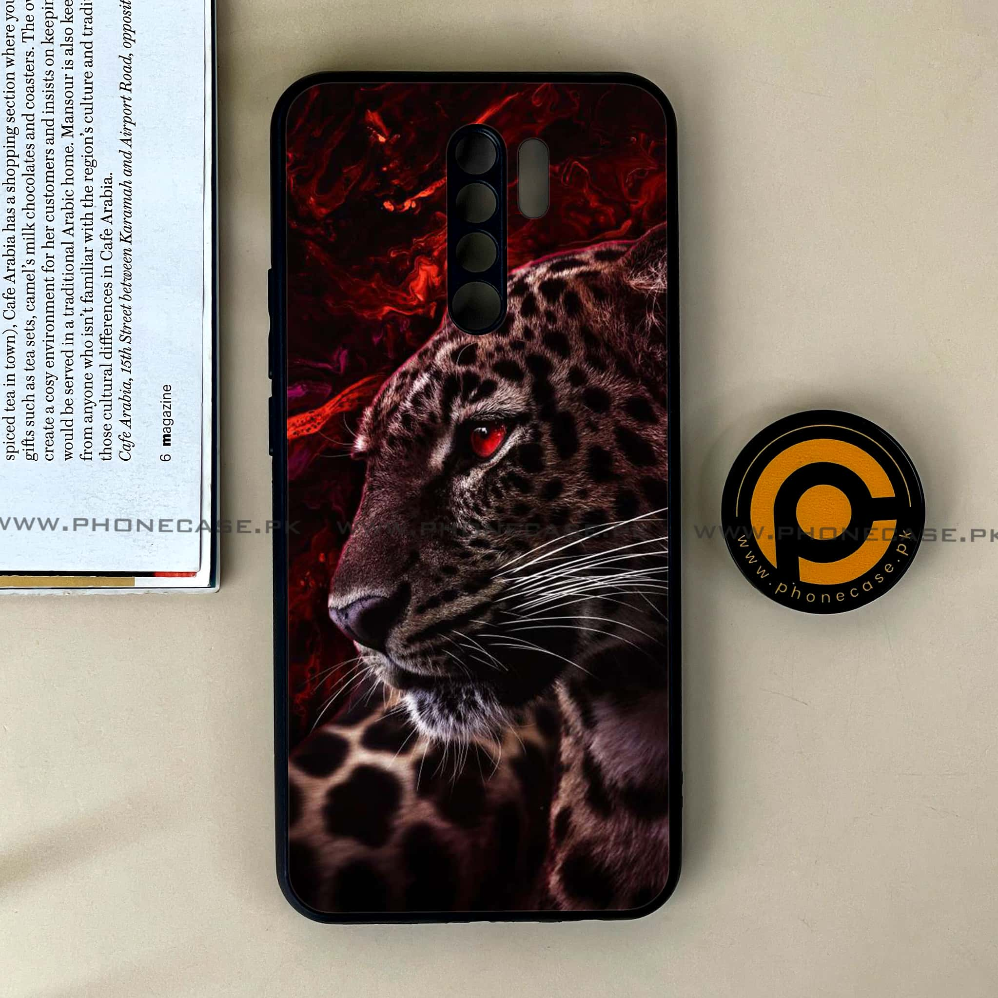 Xiaomi Redmi 9 - Tiger Series - Premium Printed Glass soft Bumper shock Proof Case