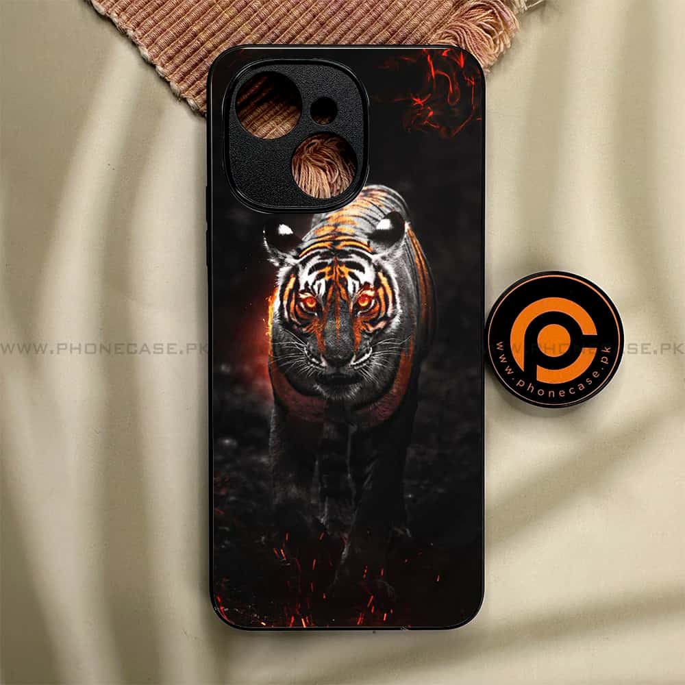 Tecno Spark 40C - Tiger Series - Premium Metal Printed soft Bumper shock Proof Case