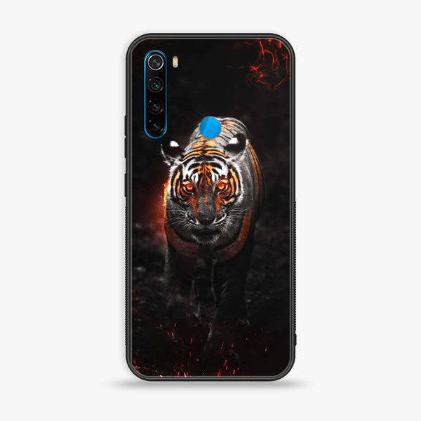 Redmi Note 8 - Tiger Design 6 - Premium Printed Glass soft Bumper shock Proof Case CS-9925