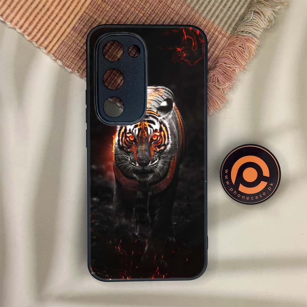 Tecno Spark 40 Pro Plus - Tiger Series - Premium Metal Printed soft Bumper shock Proof Case