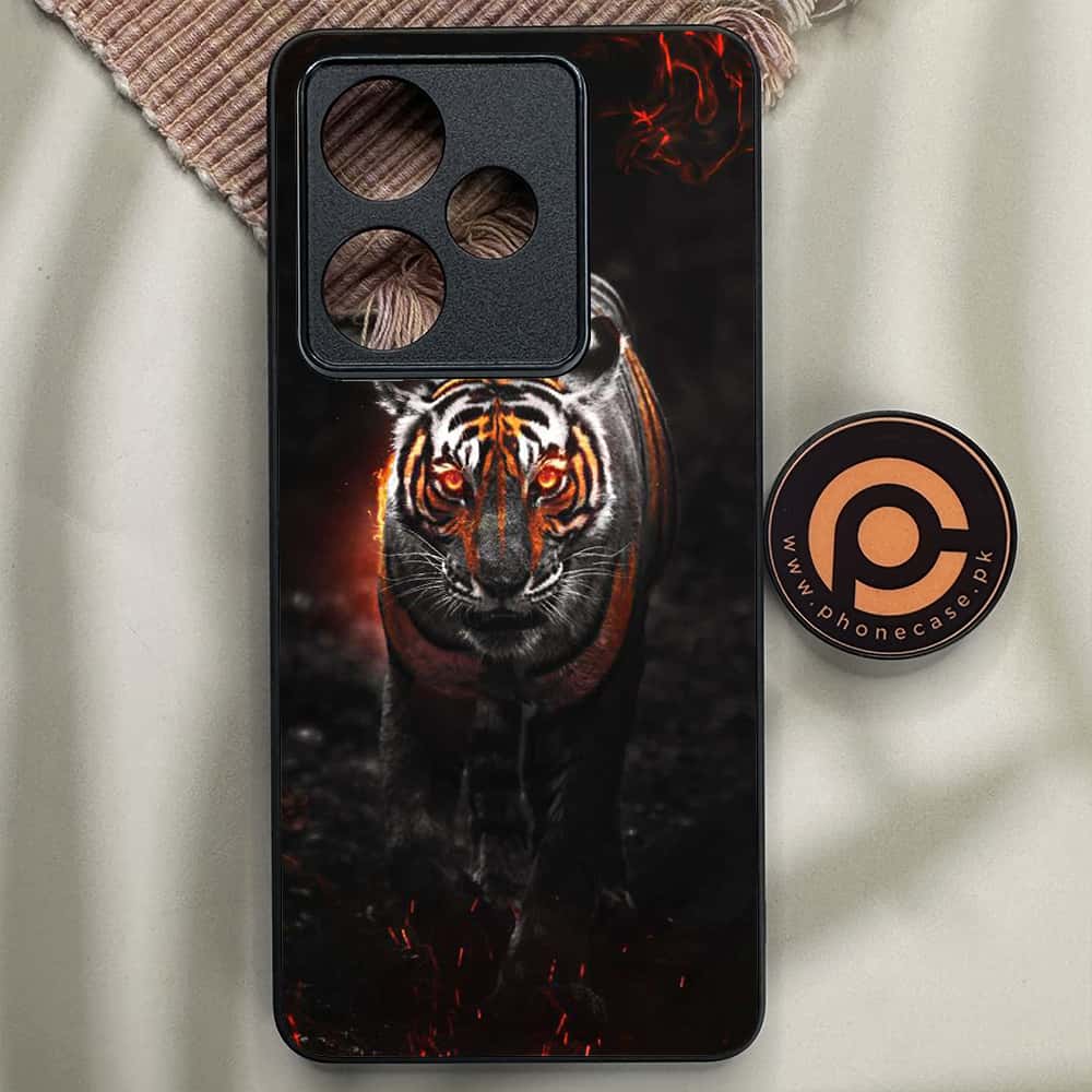 Realme GT 7 - Tiger Series - Premium Metal Printed soft Bumper shock Proof Case