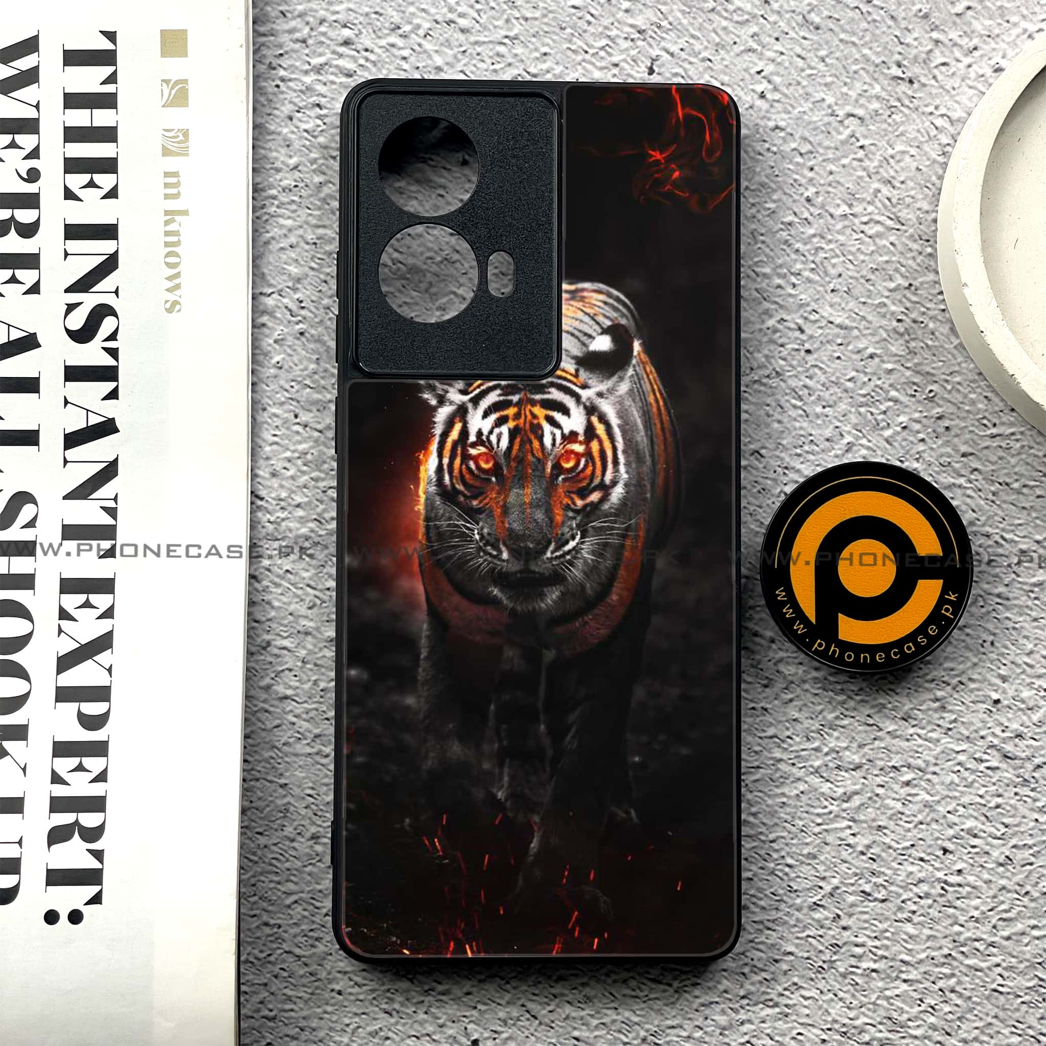 Moto G85 - Tiger Series - Premium Printed Glass soft Bumper shock Proof Case