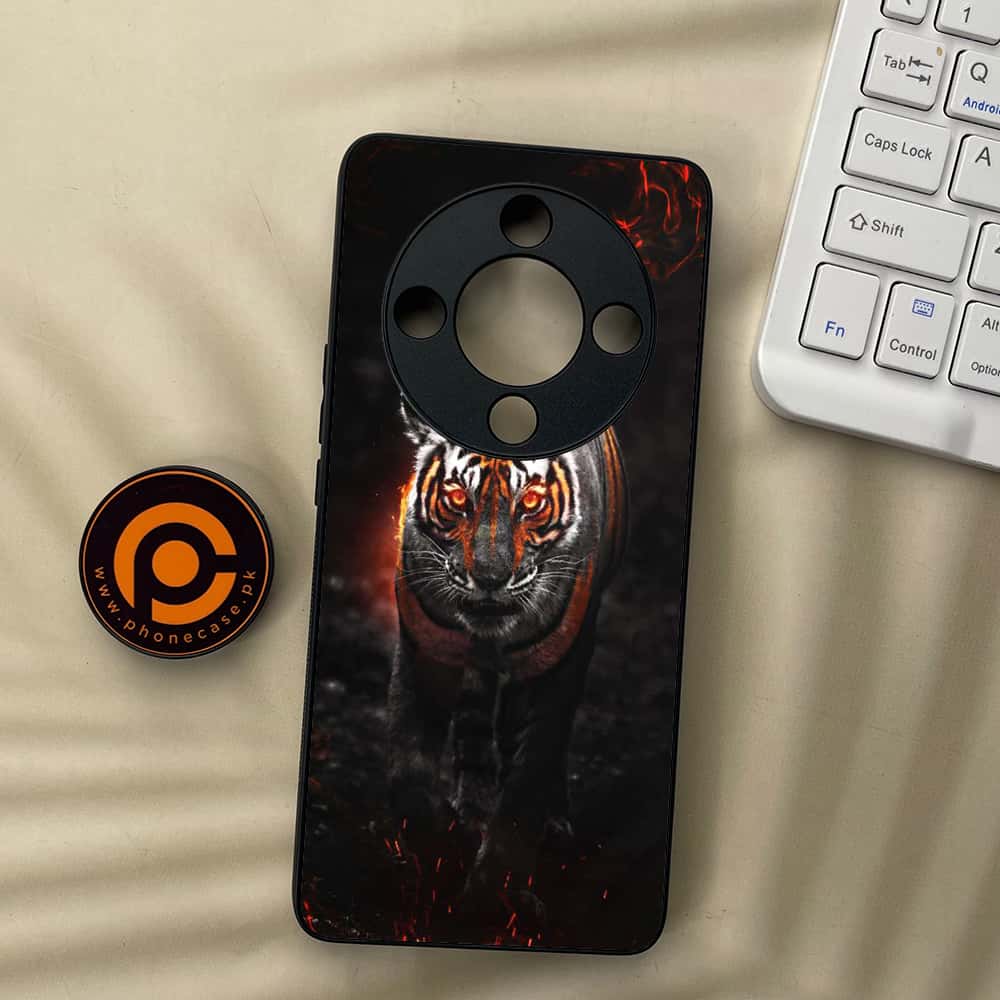 HONOR X9b 5G - Tiger Series - Premium Metal  Printed soft Bumper shock Proof Case