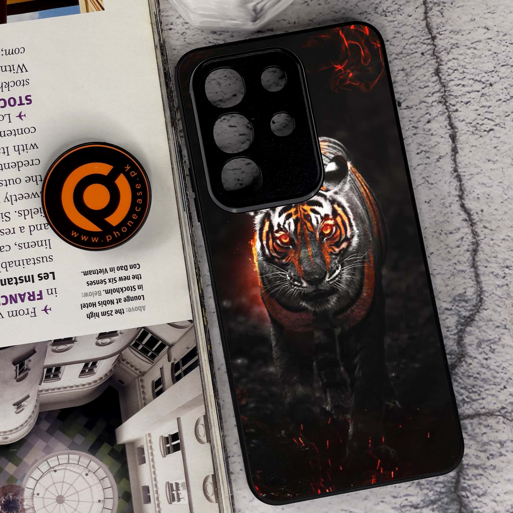 Vivo Y29 4G - Tiger Series - Premium Metal Printed soft Bumper Shock Proof Case