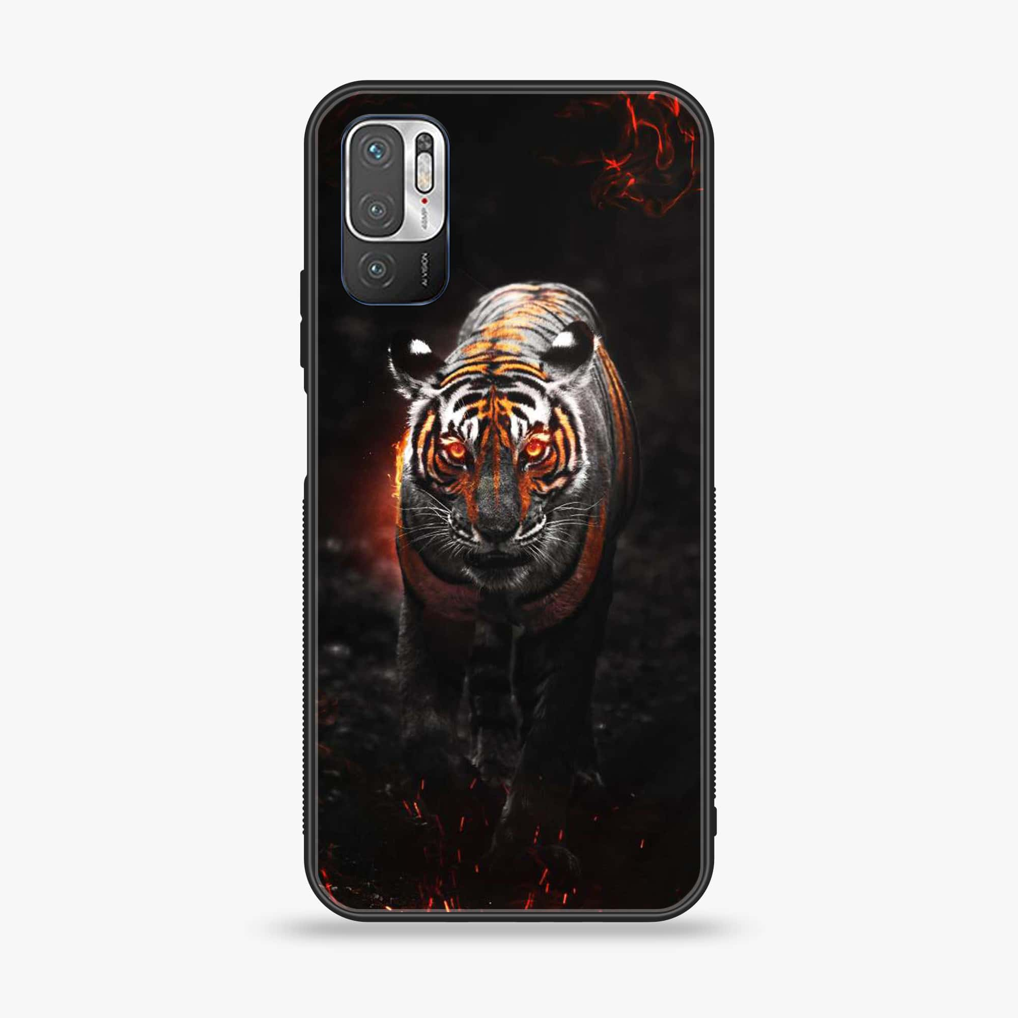 Xiaomi Redmi Note 10 5G - Tiger Series - Premium Printed Glass soft Bumper shock Proof Case