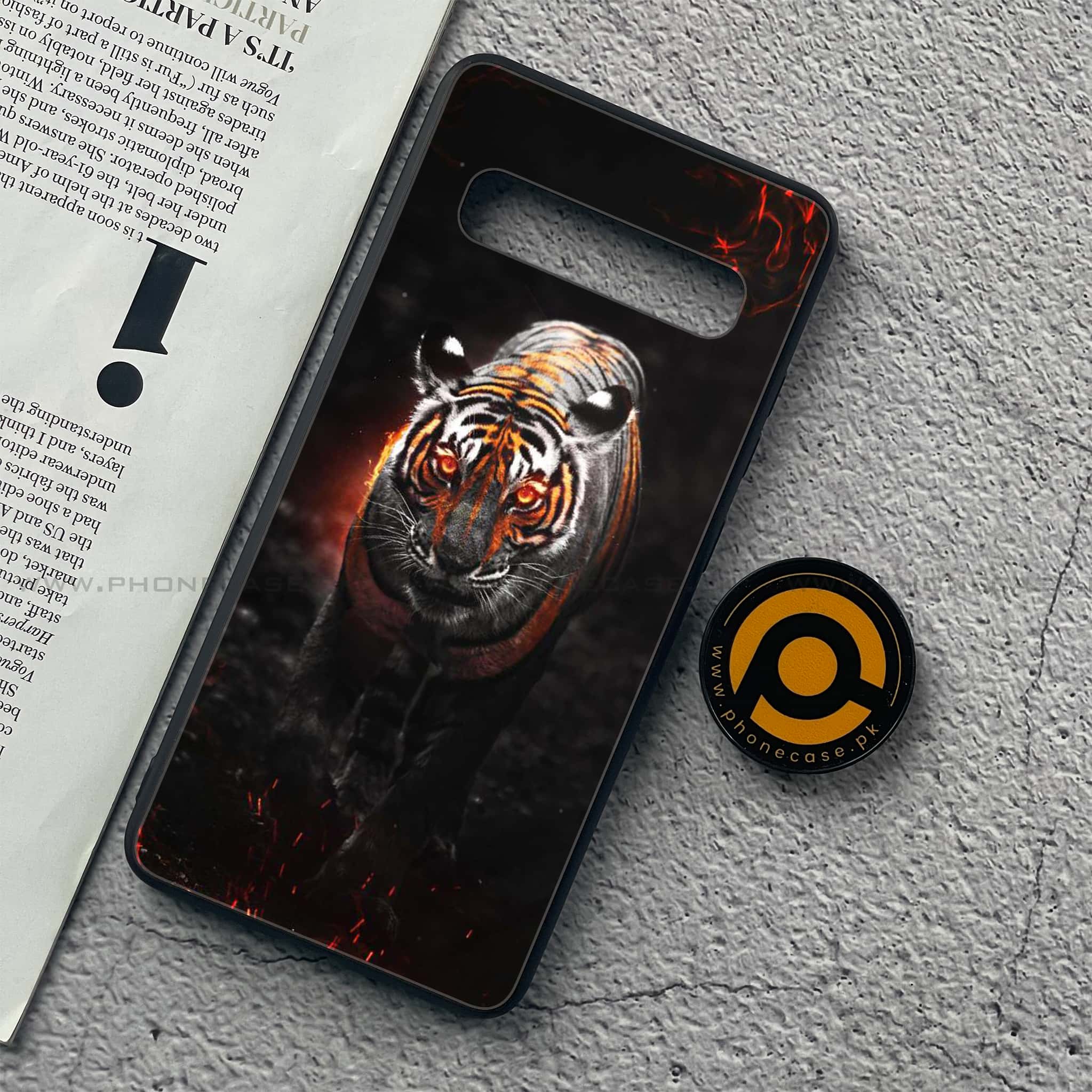 Samsung Galaxy S10 5G - Tiger Art Series - Premium Printed Glass soft Bumper shock Proof Case
