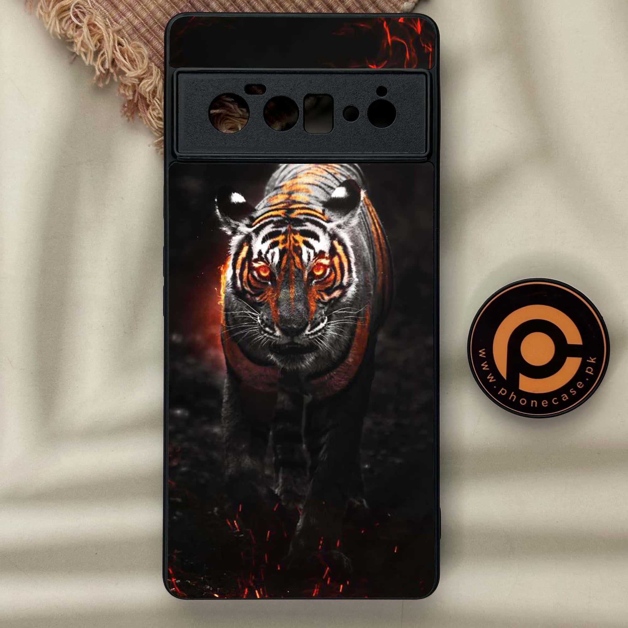 Google Pixel 6A - Tiger Series - Premium Metal Printed soft Bumper Shock Proof Case