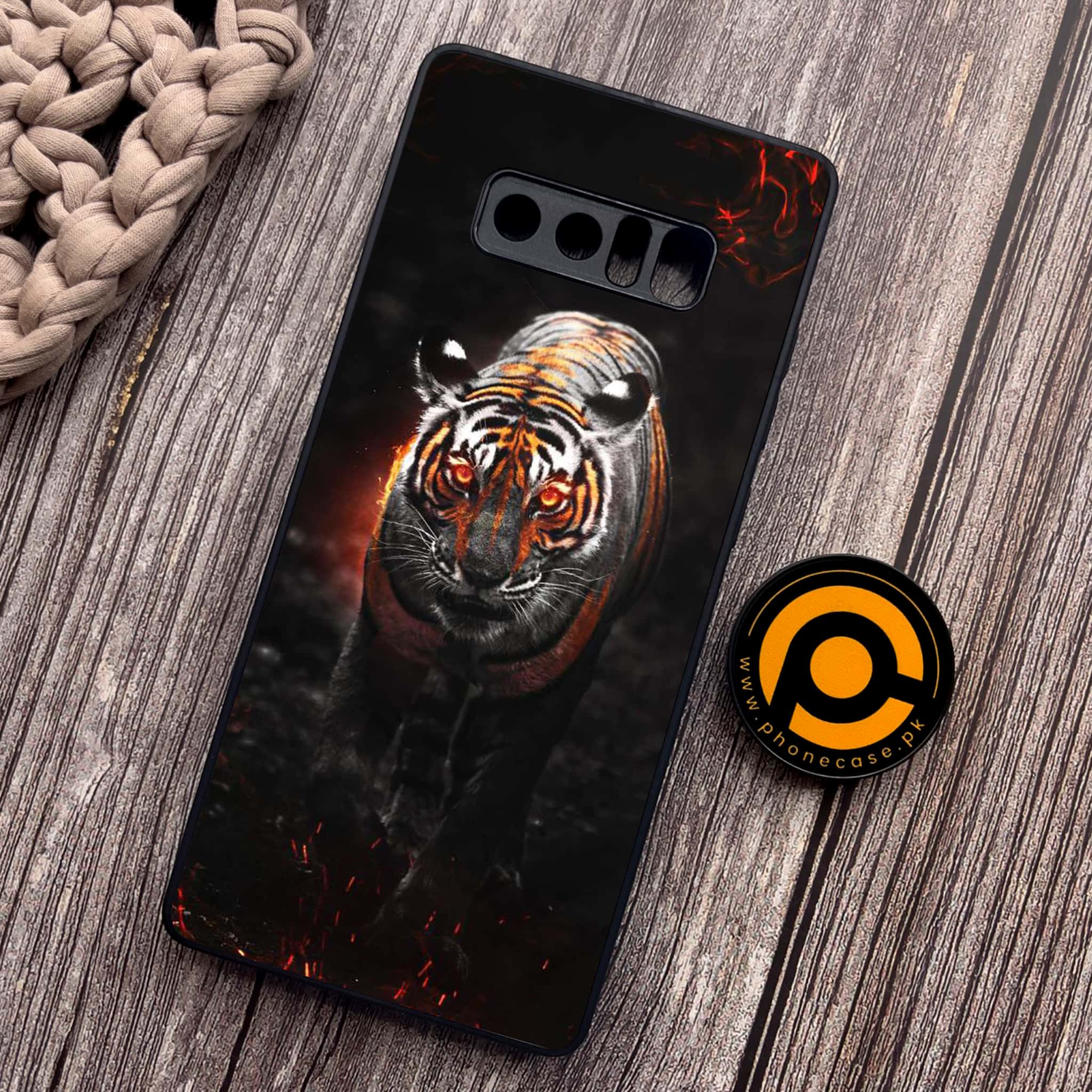 Samsung Galaxy Note 8 Tiger Art  Series Premium Metal Printed soft Bumper shock Proof Case