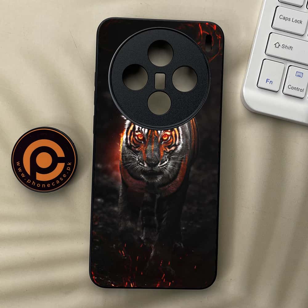 Vivo X200 - Tiger Series - Premium Metal  Printed soft Bumper shock Proof Case