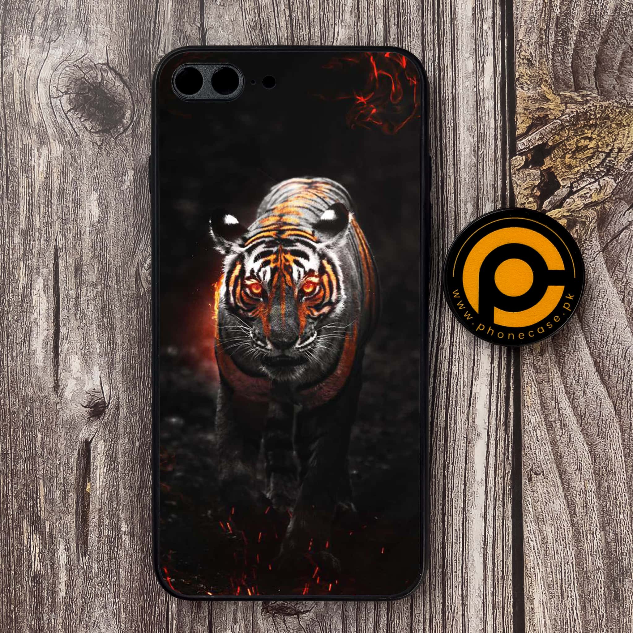 iPhone 7 Plus - Tiger Art Series - Premium Metal Printed soft Bumper shock Proof Case