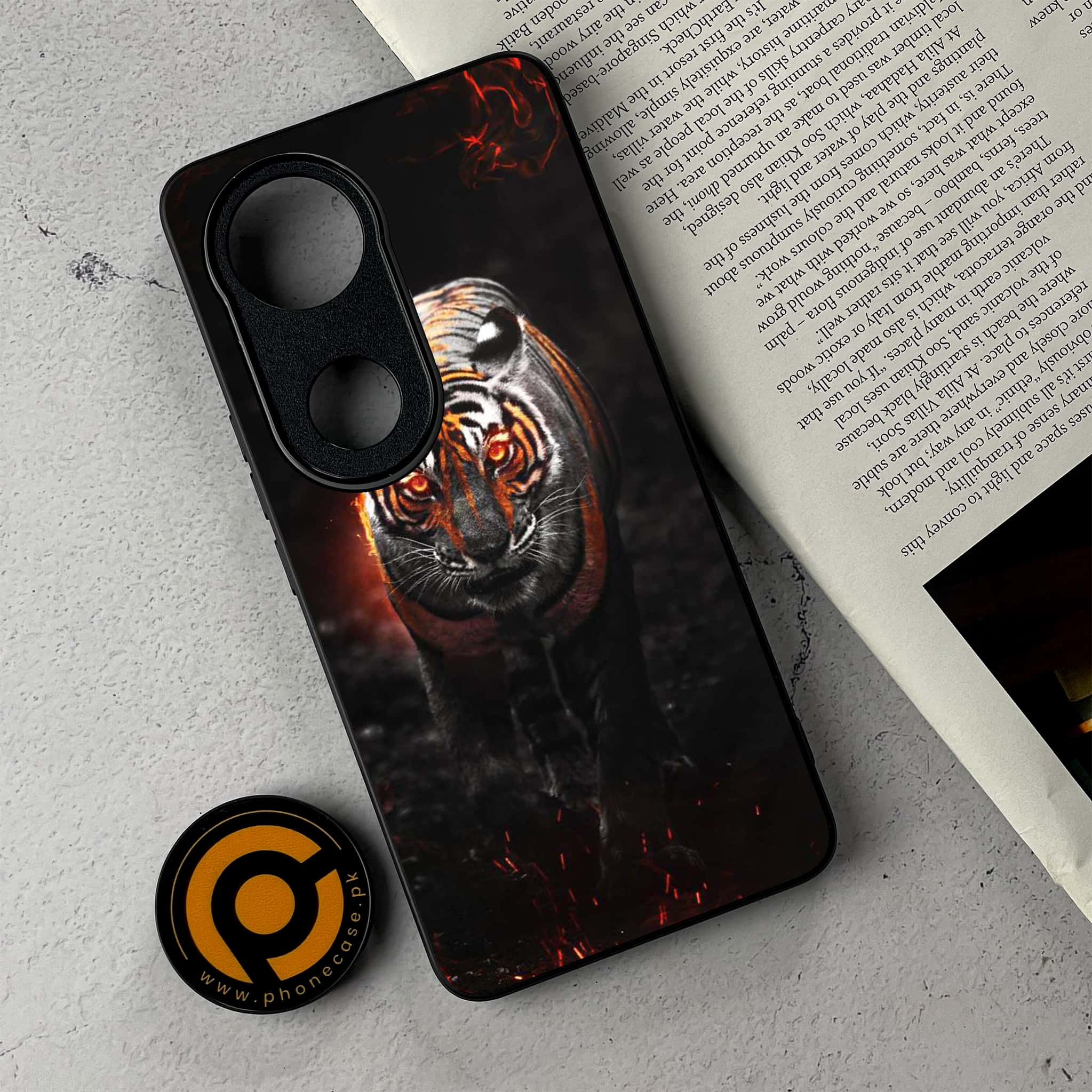 Vivo V50 -  Tiger Series - Premium Metal Printed Soft Bumper Shockproof Case