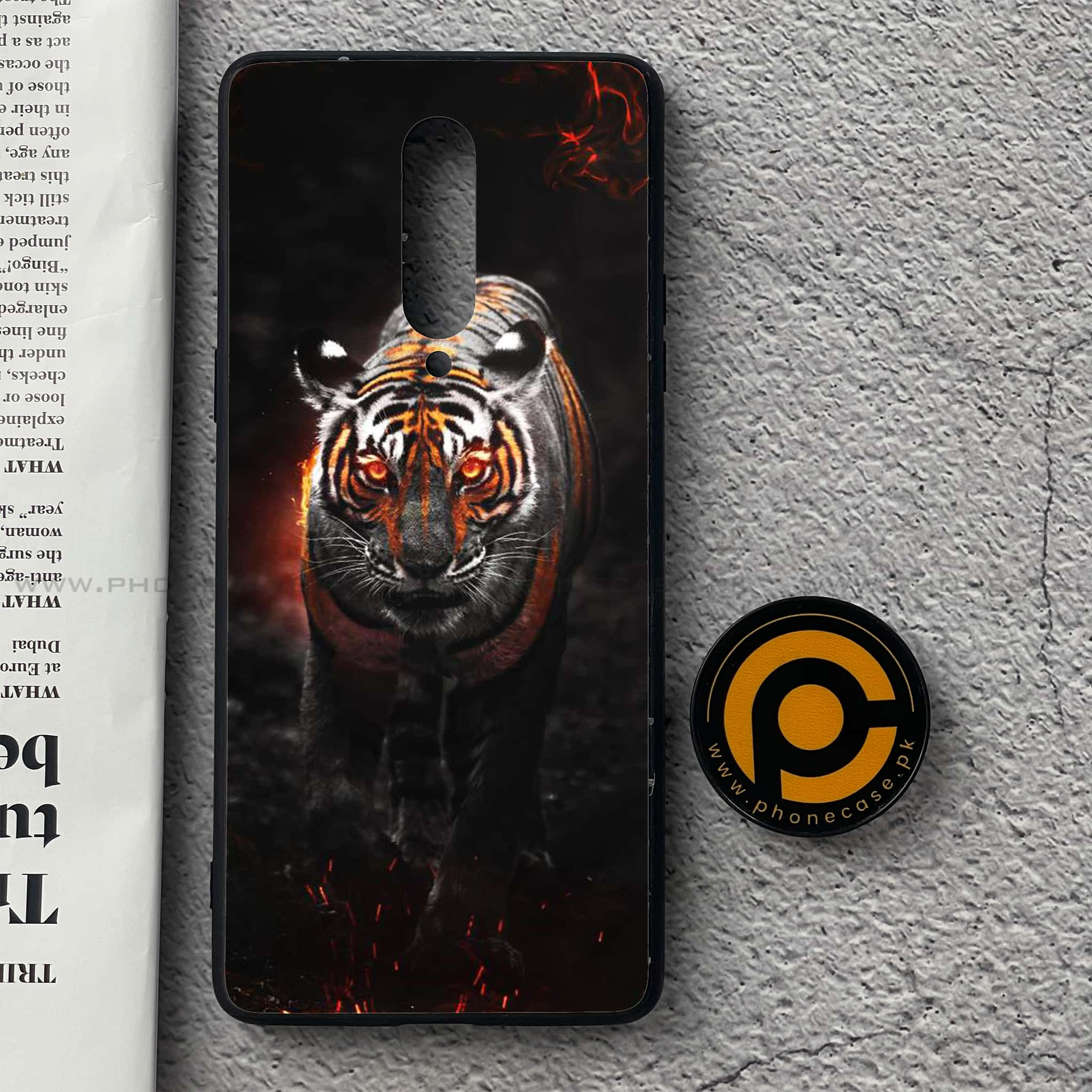 OnePlus 8 - Tiger Art  Series - Premium Printed Glass soft Bumper shock Proof Case