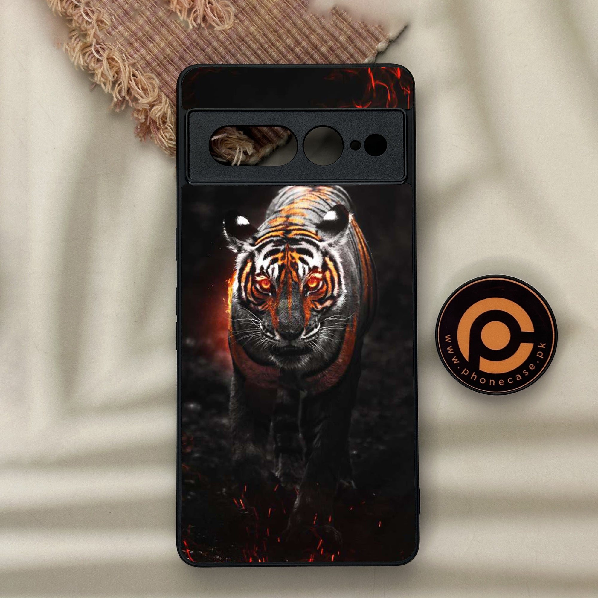 Google Pixel 7 Pro - Tiger Series - Premium Metal Printed soft Bumper Shock Proof Case