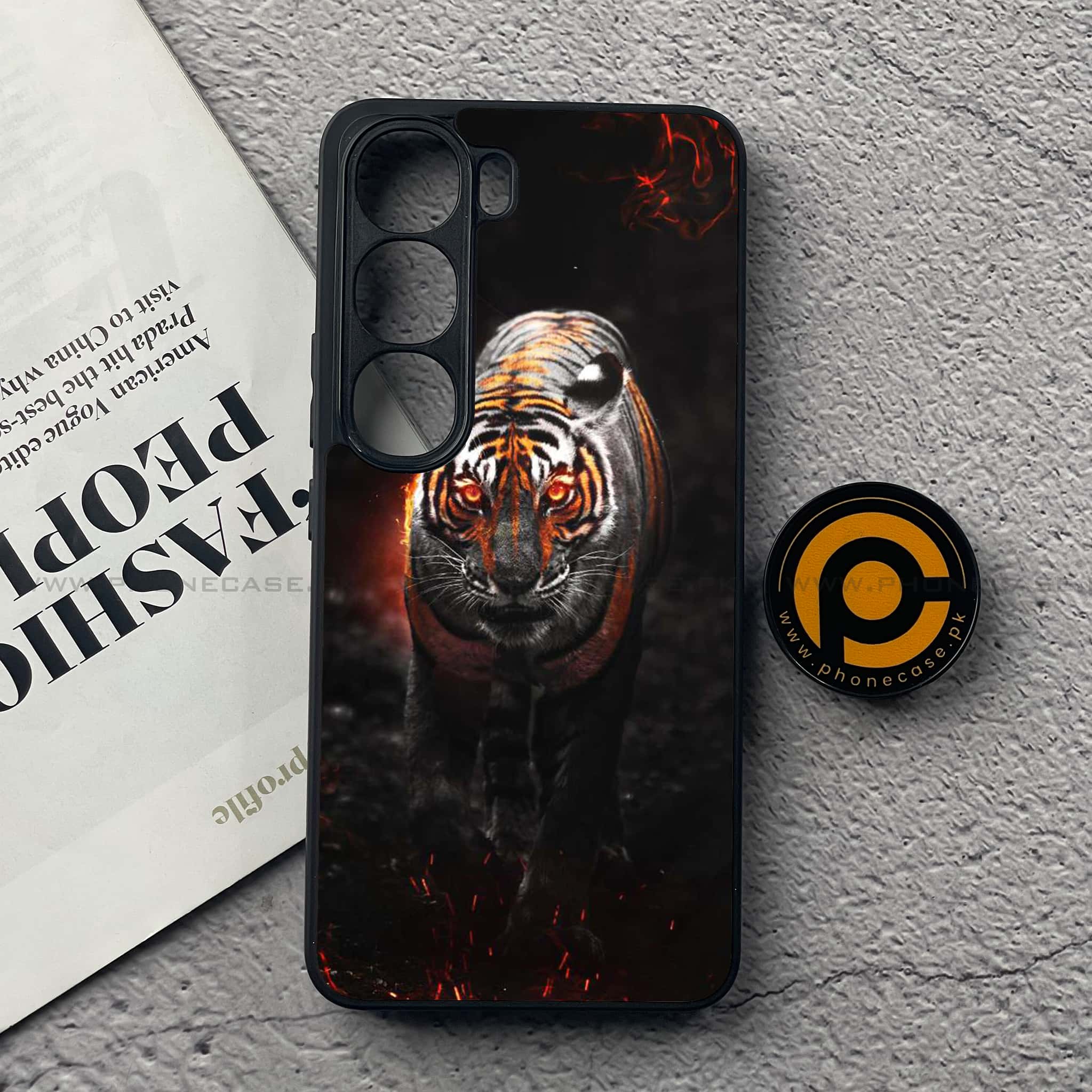 Vivo Y200 4G - Tiger Series - Premium Metal Printed soft Bumper Shock Proof Case
