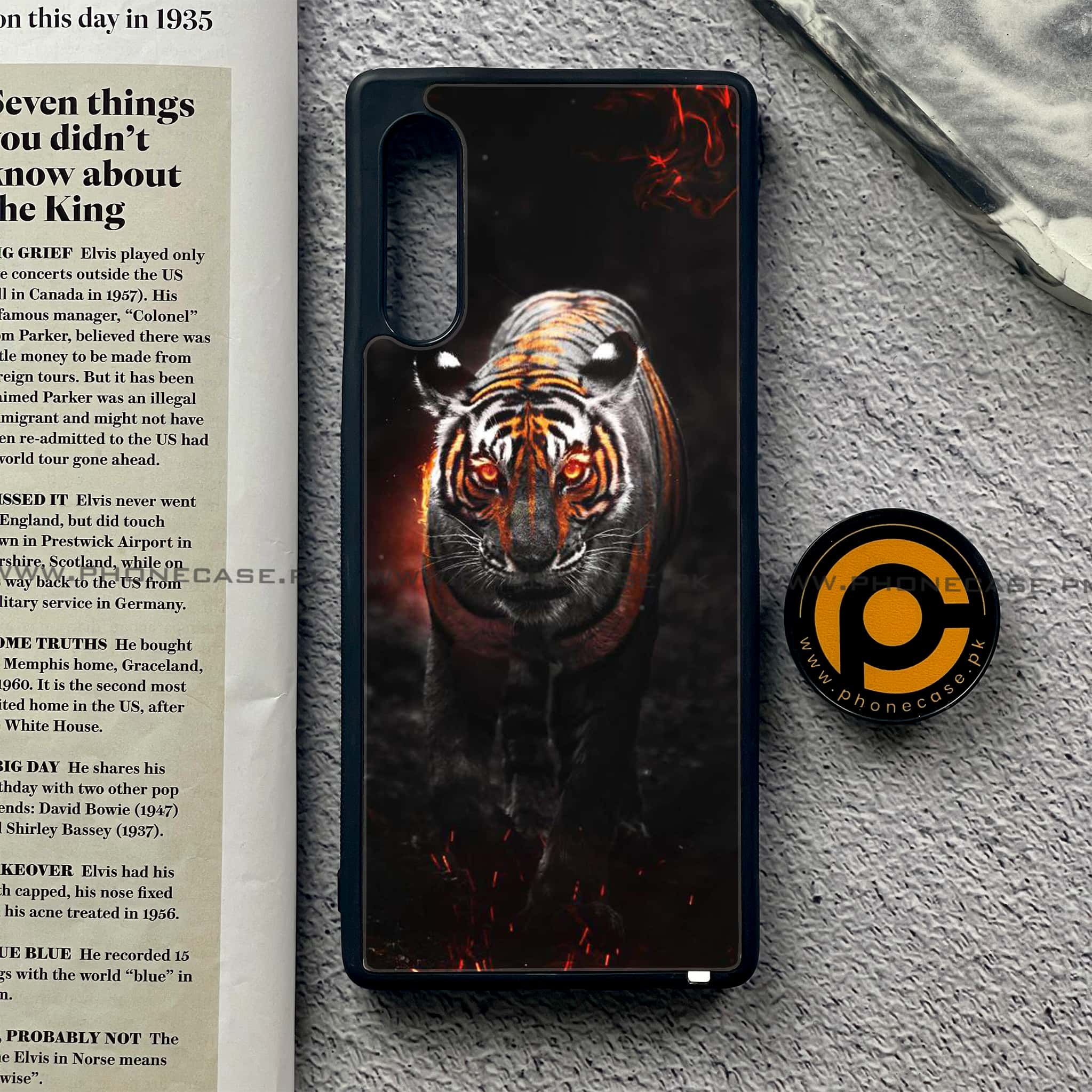 LG G9 - Tiger Series - Premium Metal Printed soft Bumper shock Proof Case