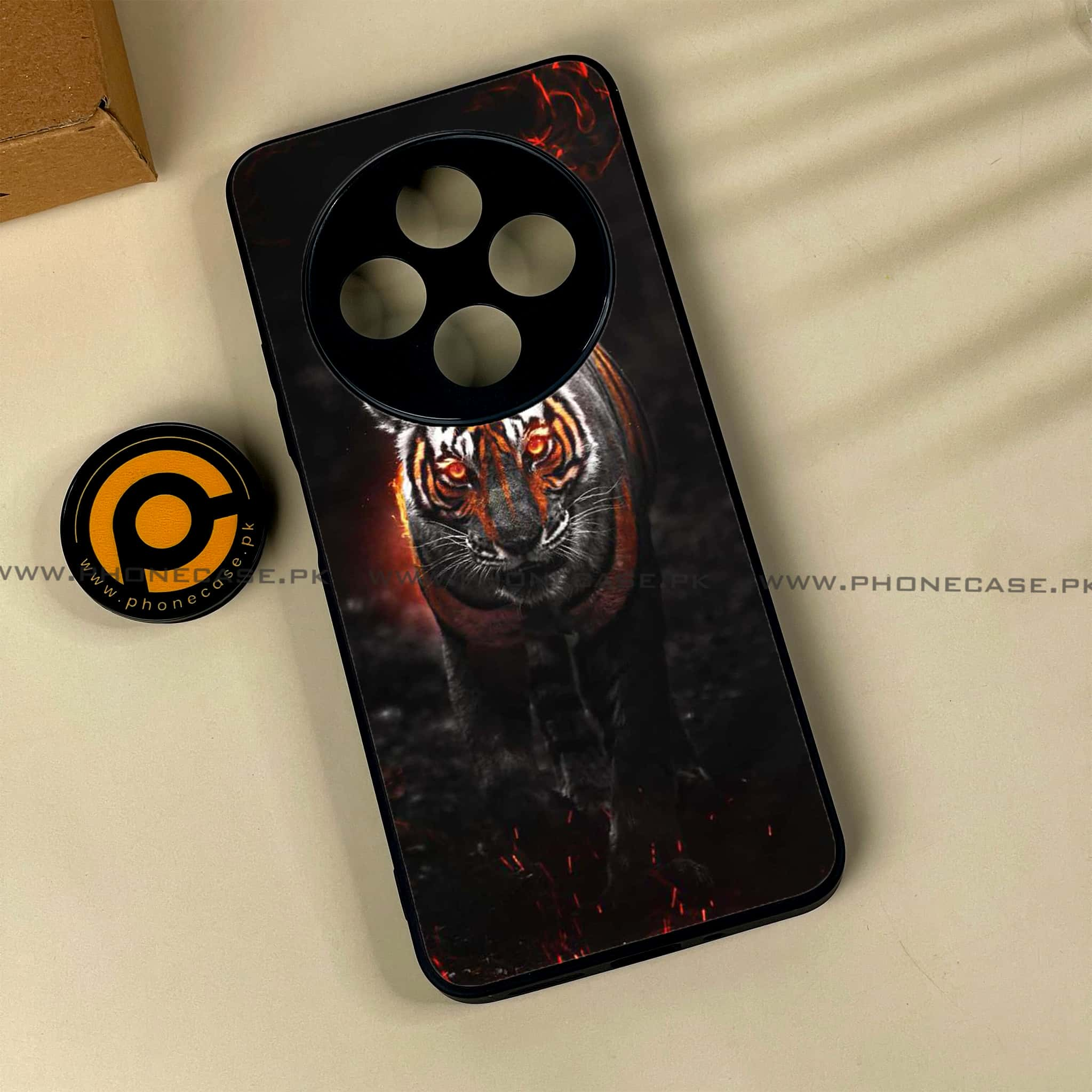 Xiaomi Redmi 14c - Tiger Series - Premium Printed Glass soft Bumper shock Proof Case