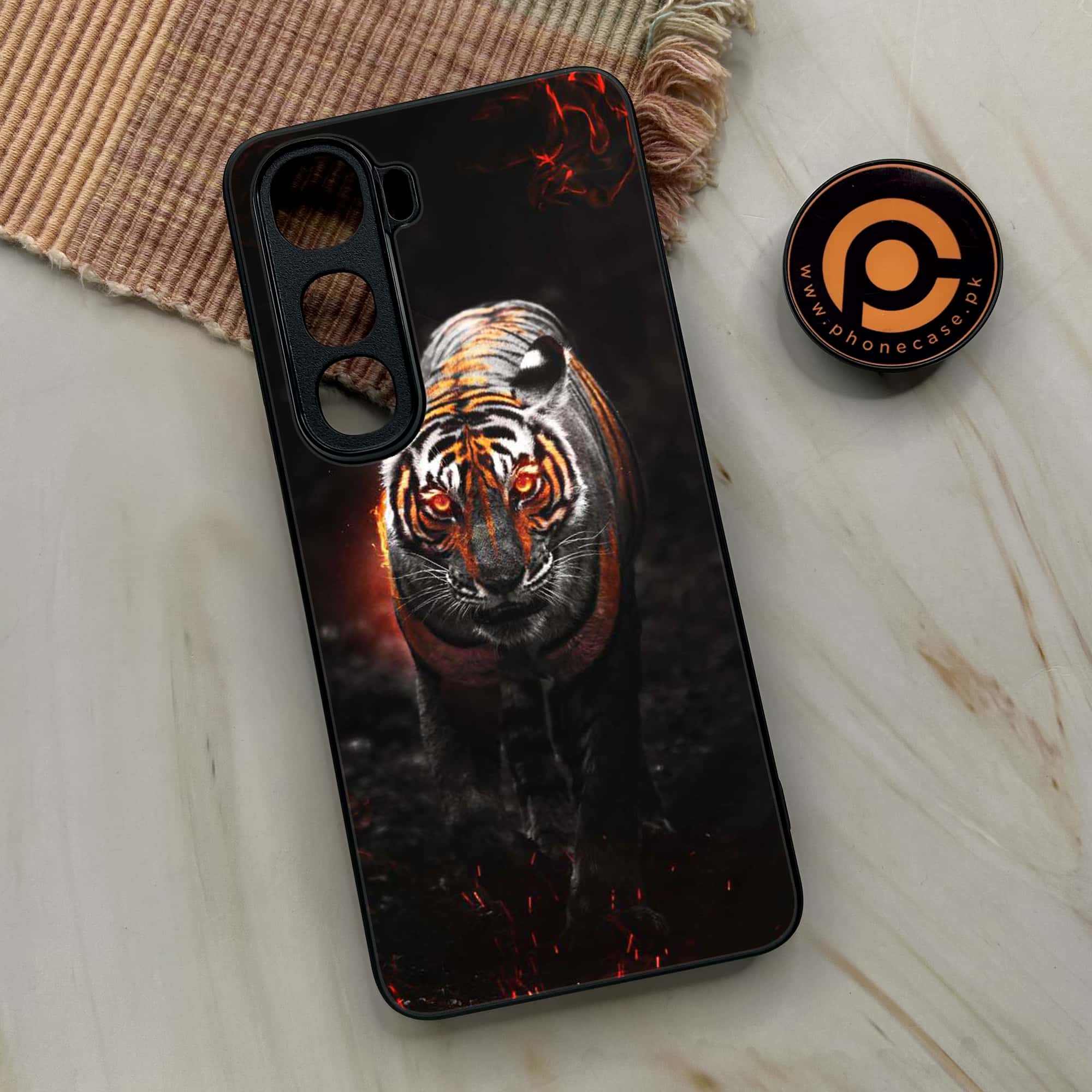 Vivo Y400 - Tiger Series - Premium Metal Printed soft Bumper shock Proof Case