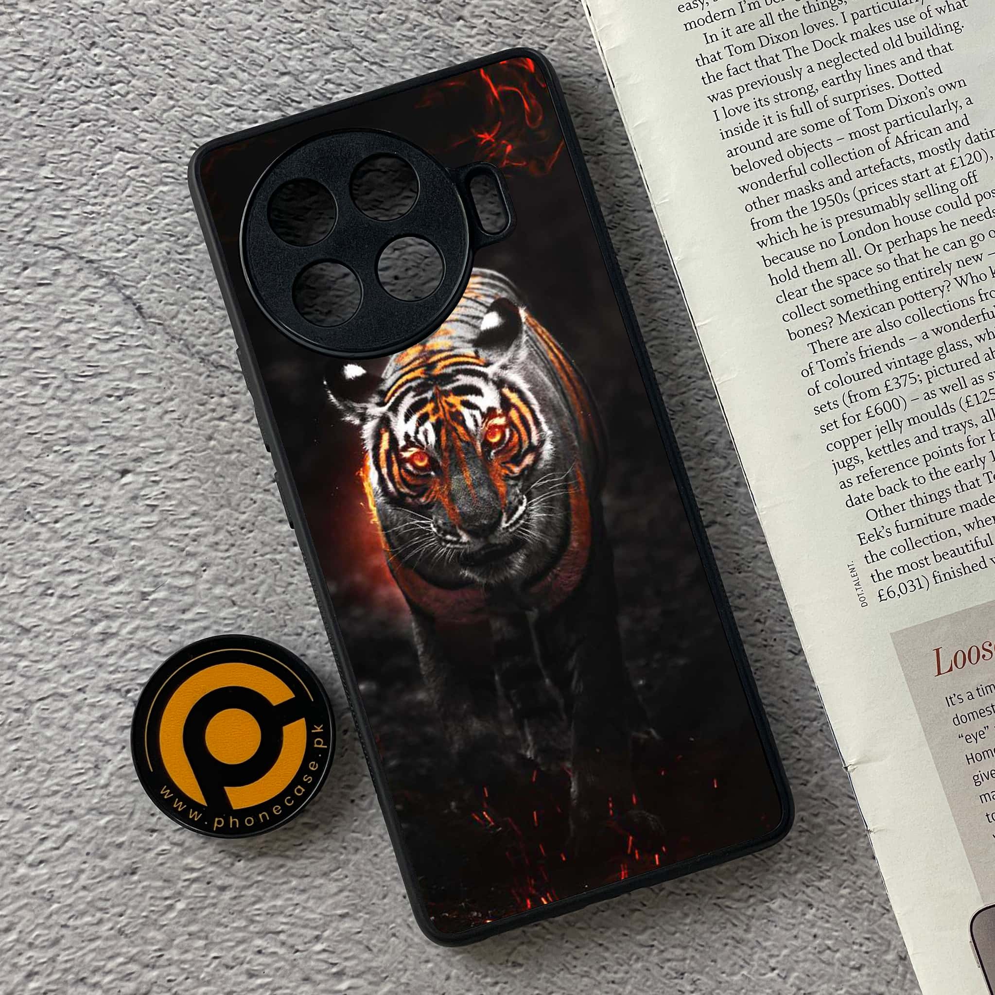 Tecno Spark 20 pro plus - Tiger Series - Premium Printed Glass soft Bumper shock Proof Case