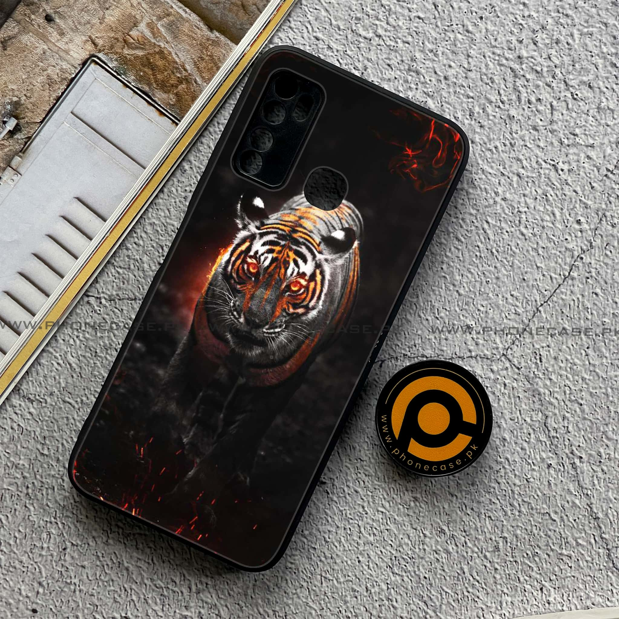 Infinix Note 7 Lite - Tiger Series - Premium Printed Metal soft Bumper shock Proof Case