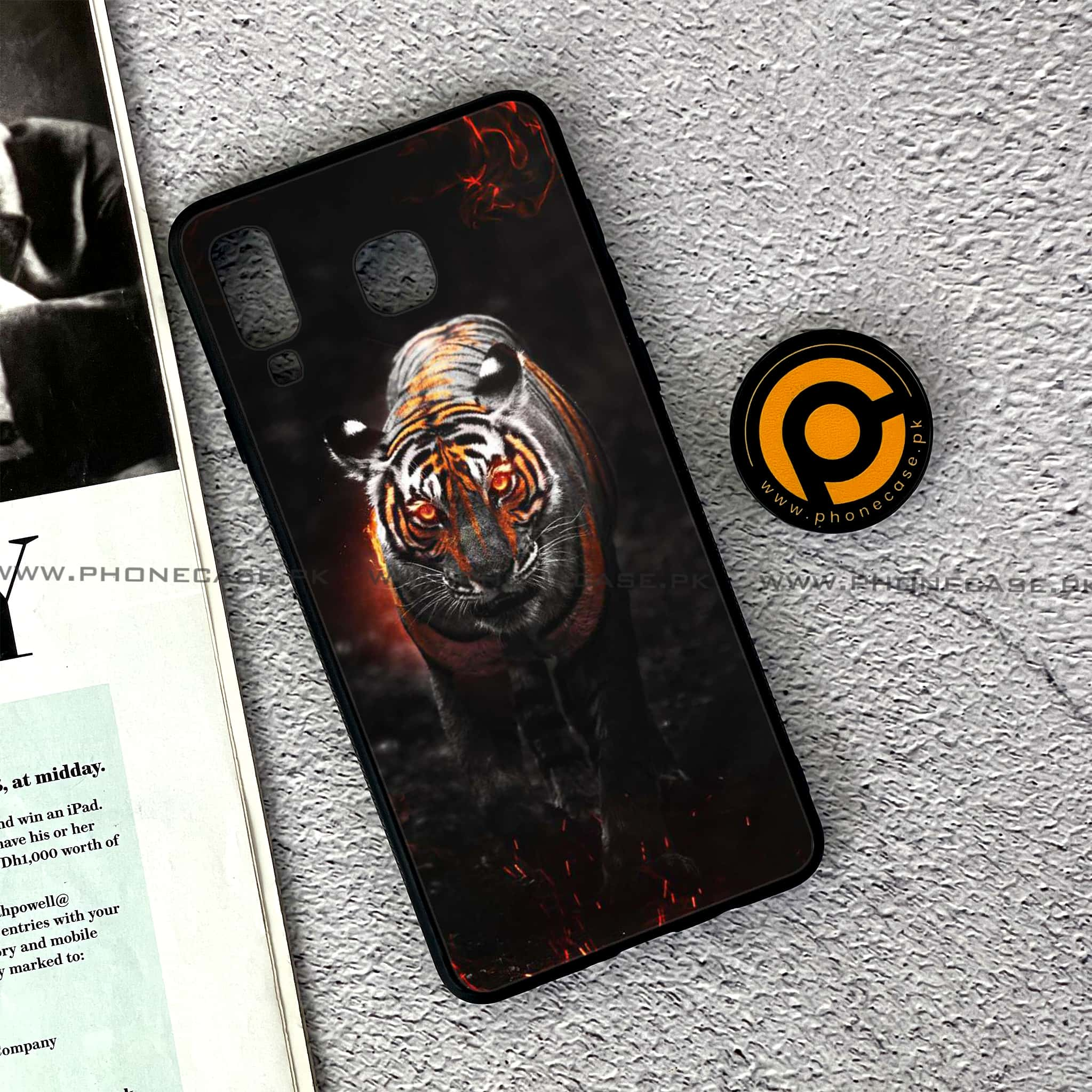 Samsung Galaxy A8 Star(A9 Star) - Tiger Series - Premium Printed Glass soft Bumper shock Proof Case