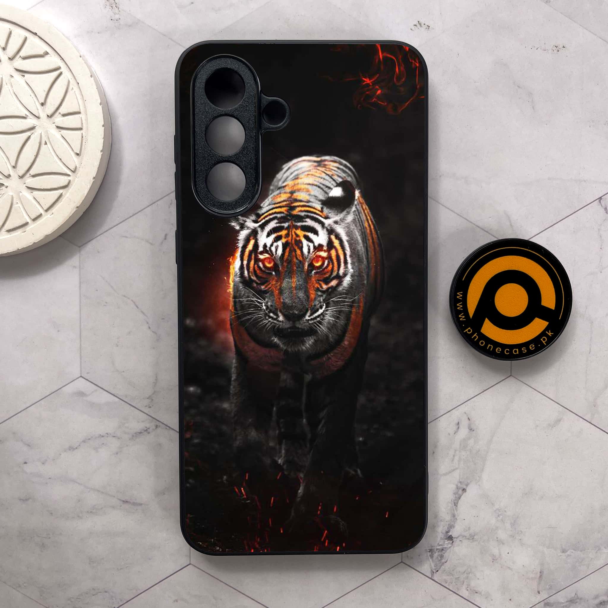 Samsung Galaxy A26 5G - Tiger Series - Premium Metal Printed soft Bumper shock Proof Case