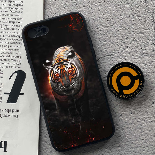 iPhone SE 2020 - Tiger Art Design 6- Premium Printed Glass soft Bumper shock Proof Case CS-47416