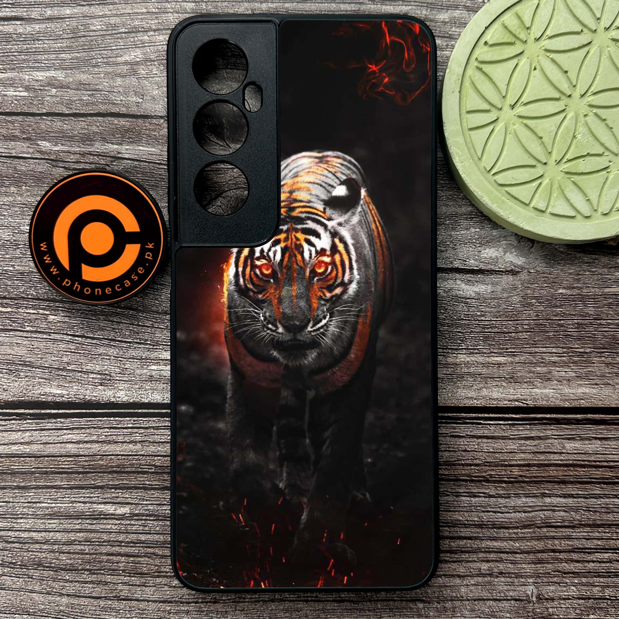 Realme C65  - Tiger Series - Premium Metal Printed soft Bumper shock Proof Case