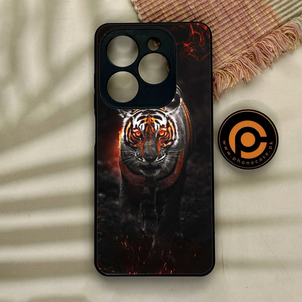 Tecno Spark 20C - Tiger Design 6- Premium Printed Glass soft Bumper shock Proof Case CS-13199