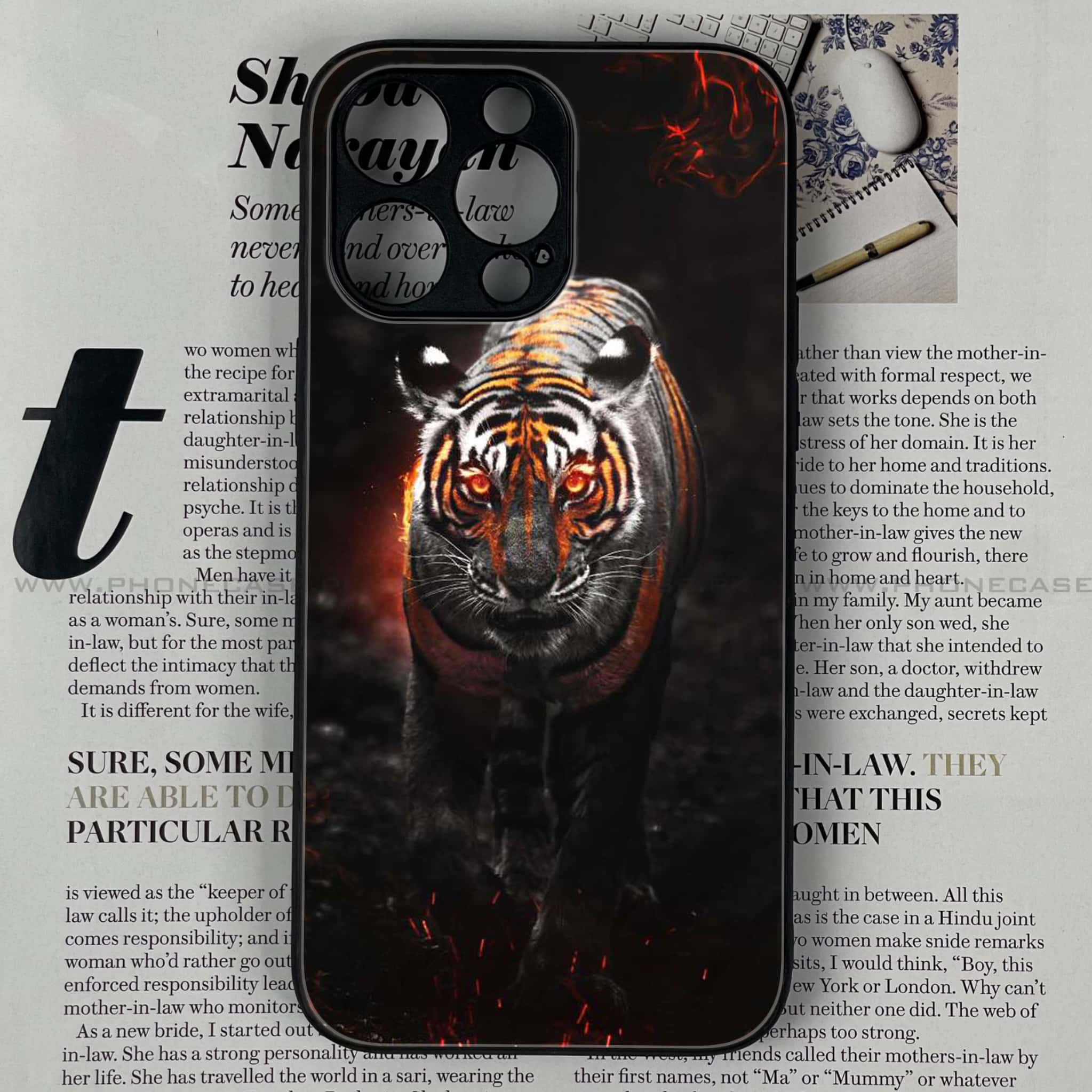 iPhone 13 Pro Max  - Tiger Art Series - Premium Metal Printed soft Bumper shock Proof Case