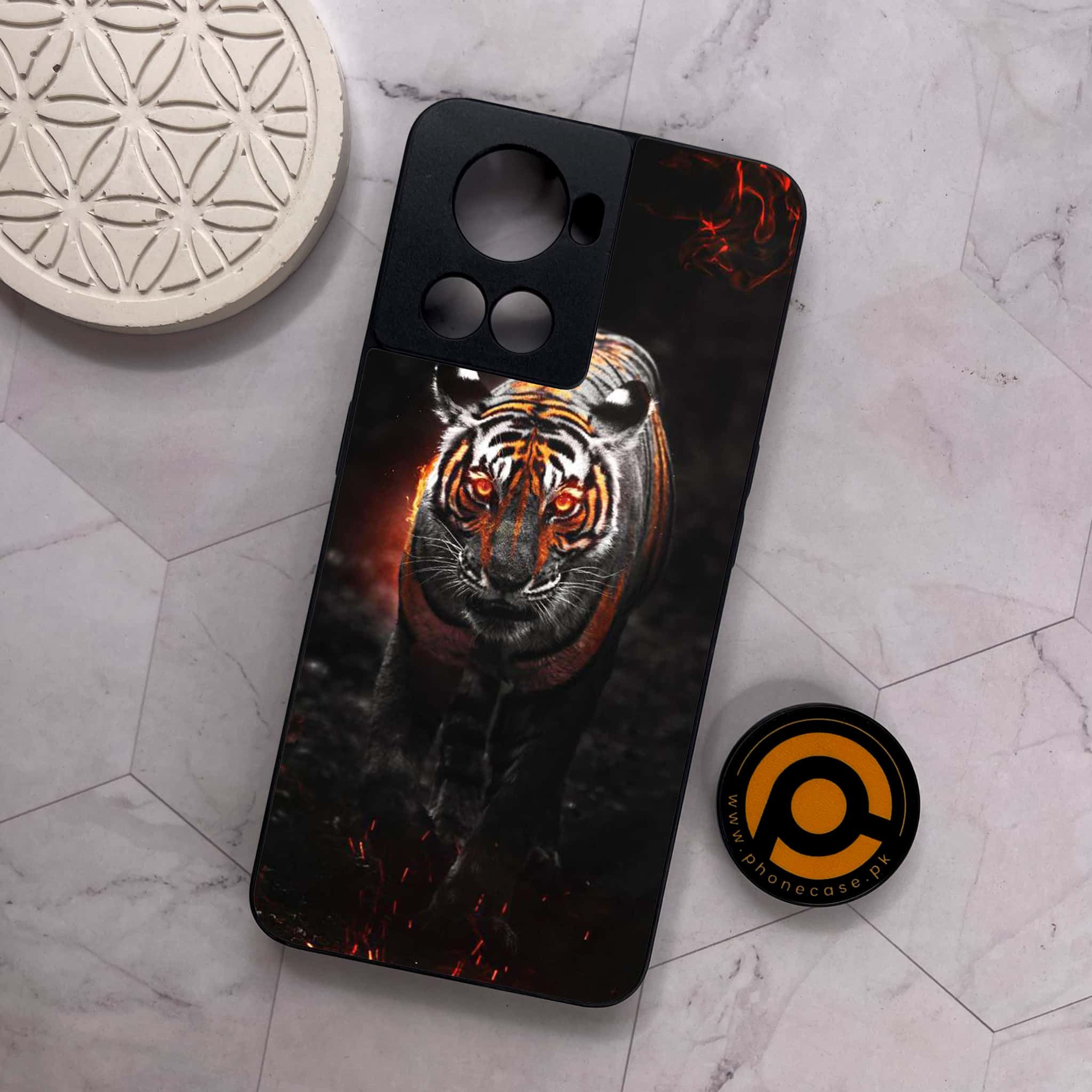 OnePlus 10R -   Tiger Series -  Premium Metal Printed soft Bumper shock Proof Case
