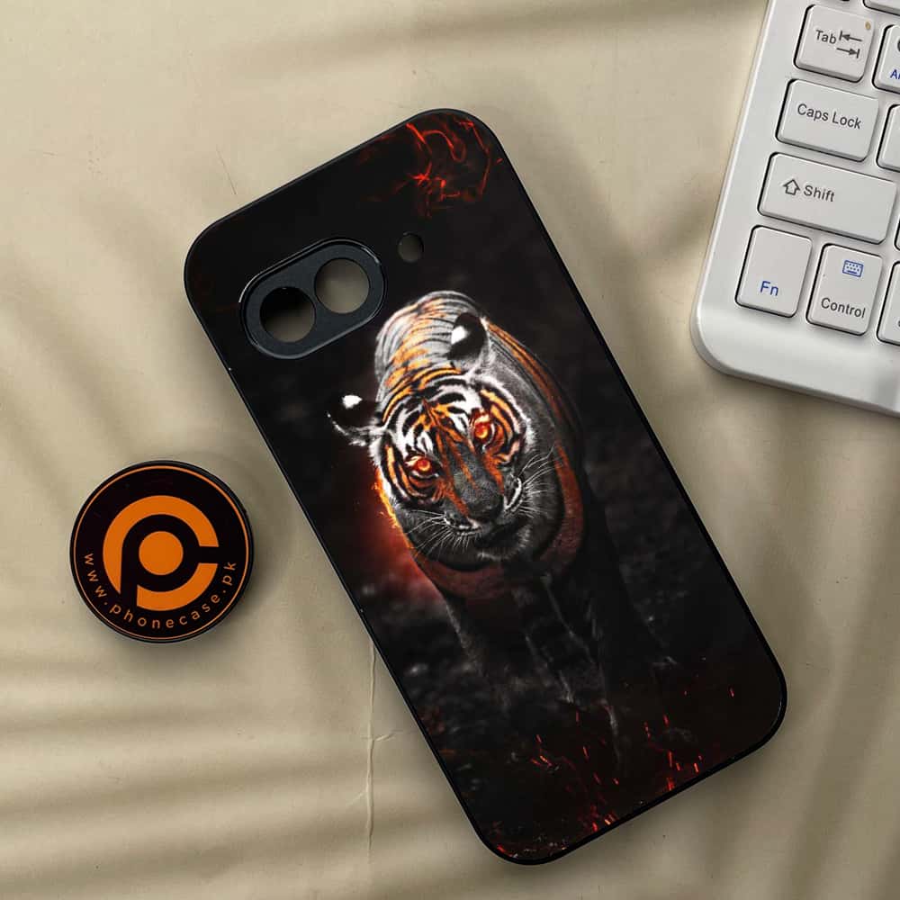 Google Pixel 9a - Tiger Series - Premium Metal Printed soft Bumper Shock Proof Case